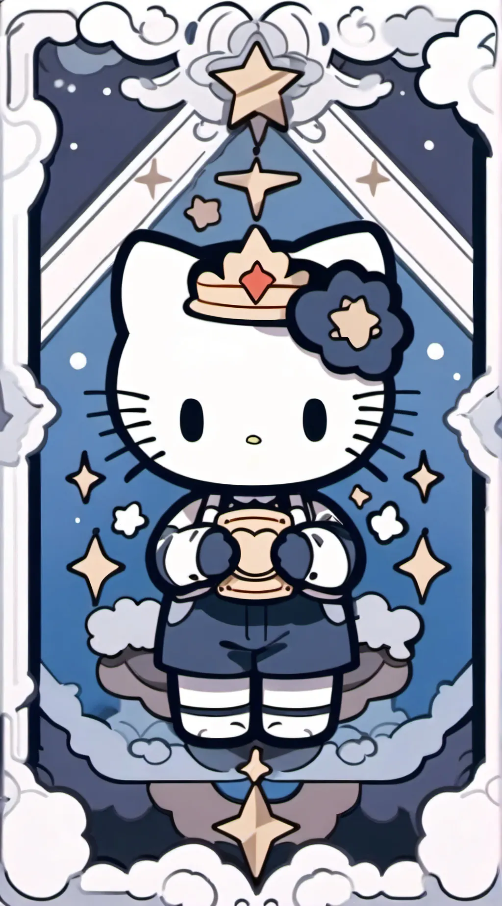 ai character: Hello kitty  background