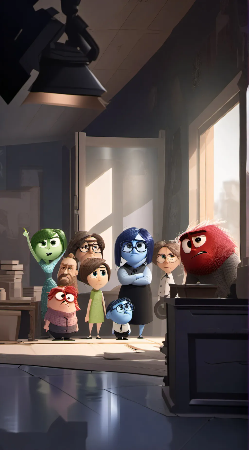 ai character: inside out sick  background