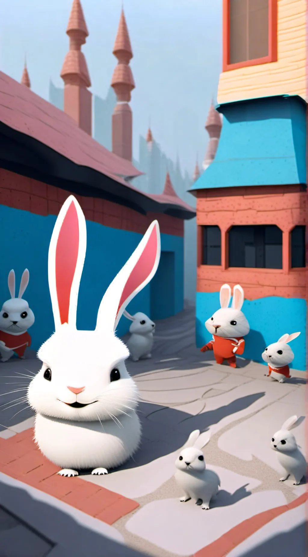 ai character: rabbits invasion background