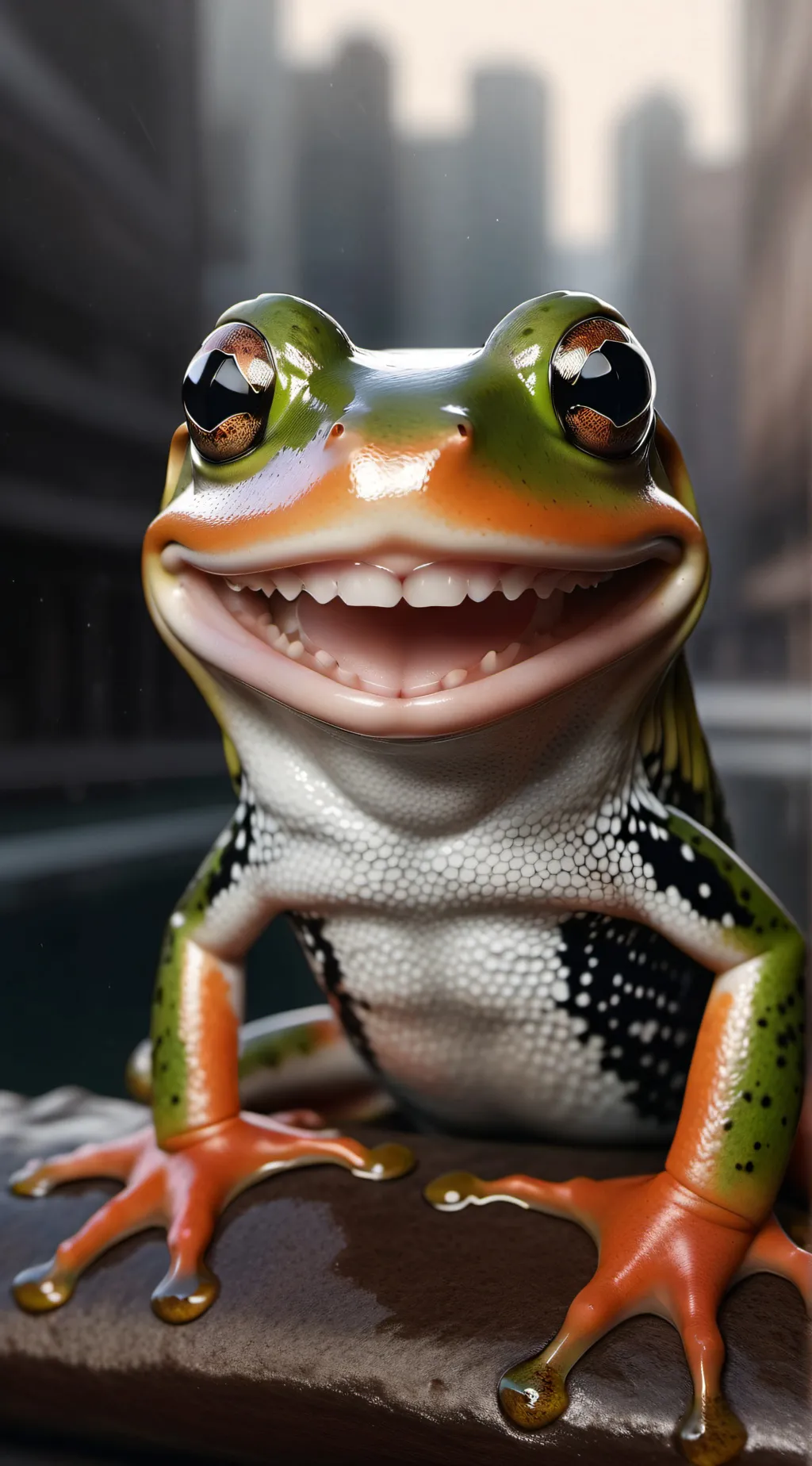 ai character: Timmy the frog background