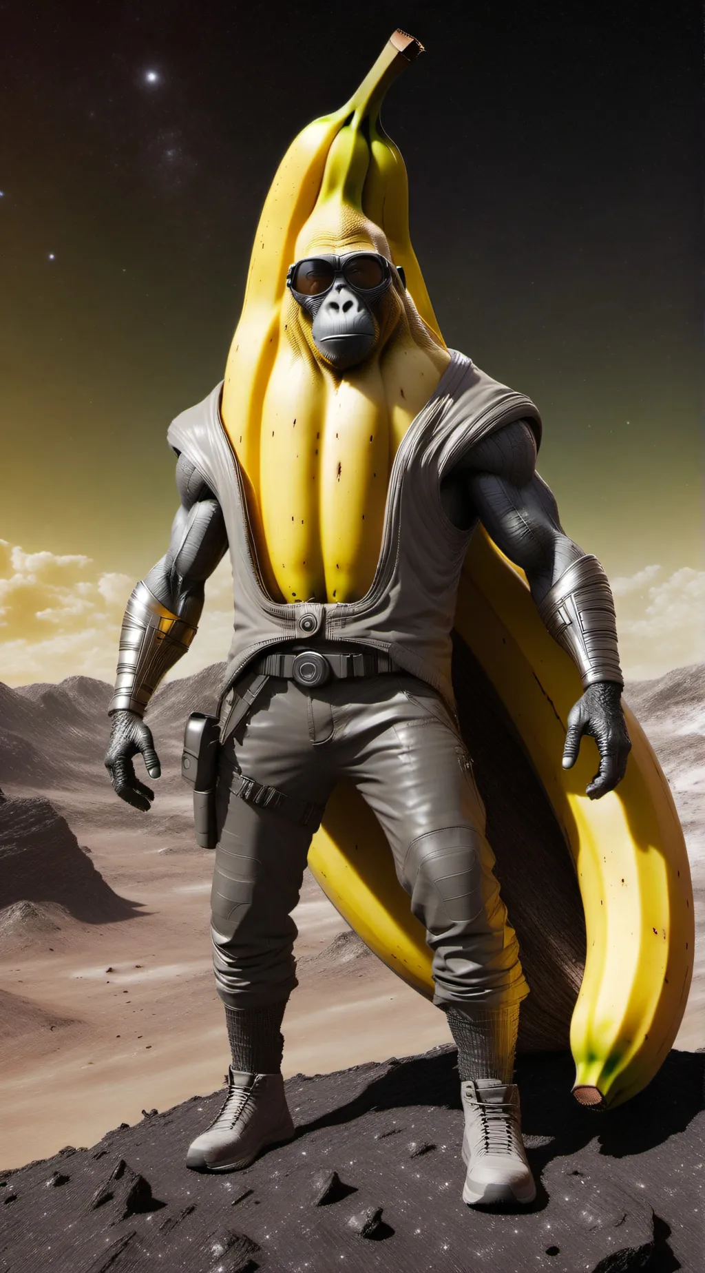 ai character: Banana man background