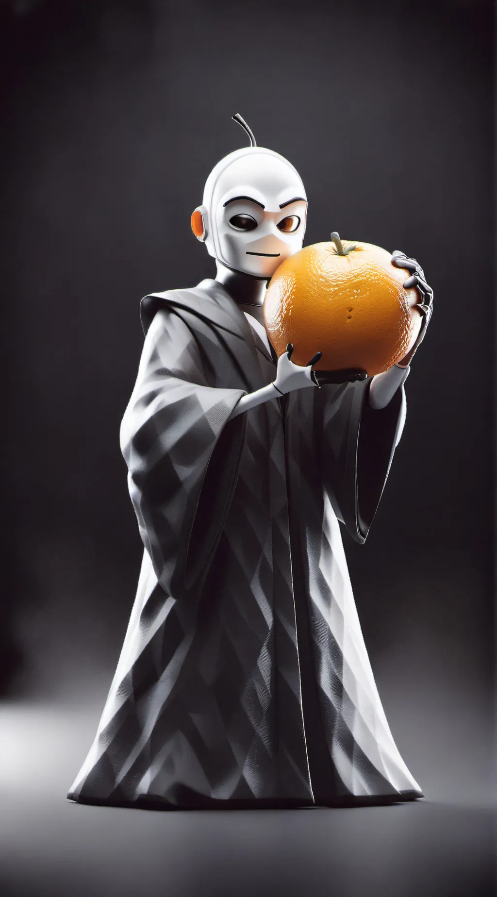 ai character: Orange background