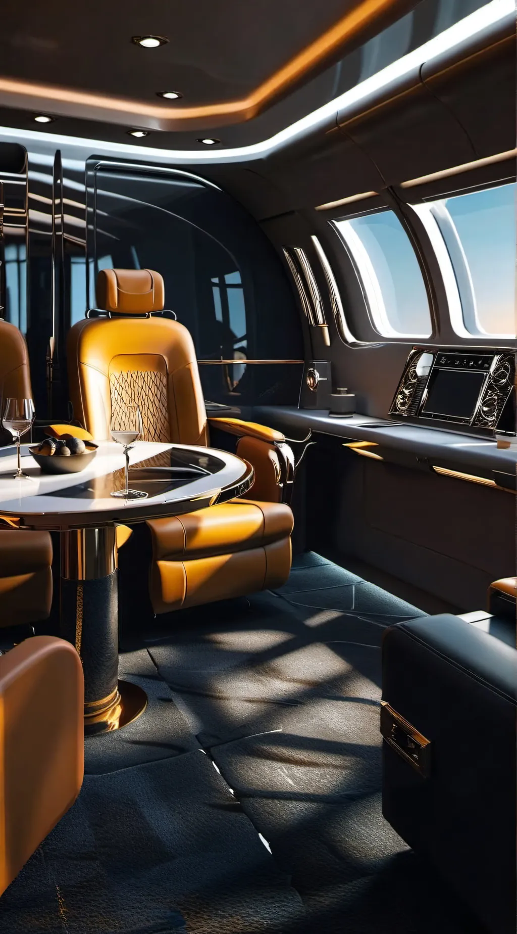 ai character: Royal Private Jet background