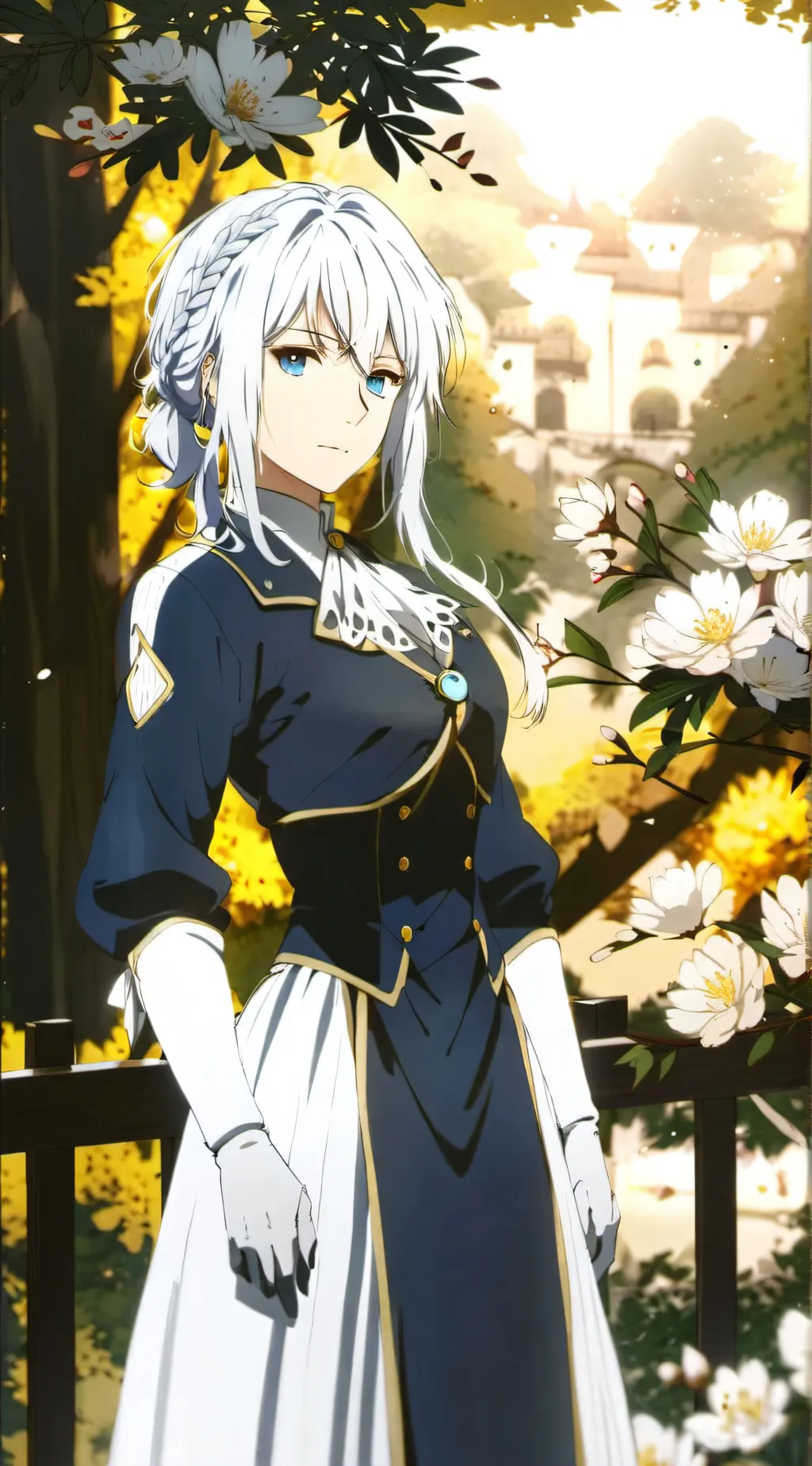 ai character: Weiss Schnee  background