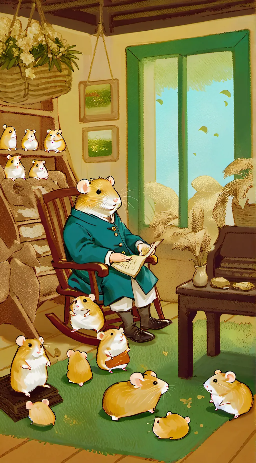 ai character: Therapist hamster  background