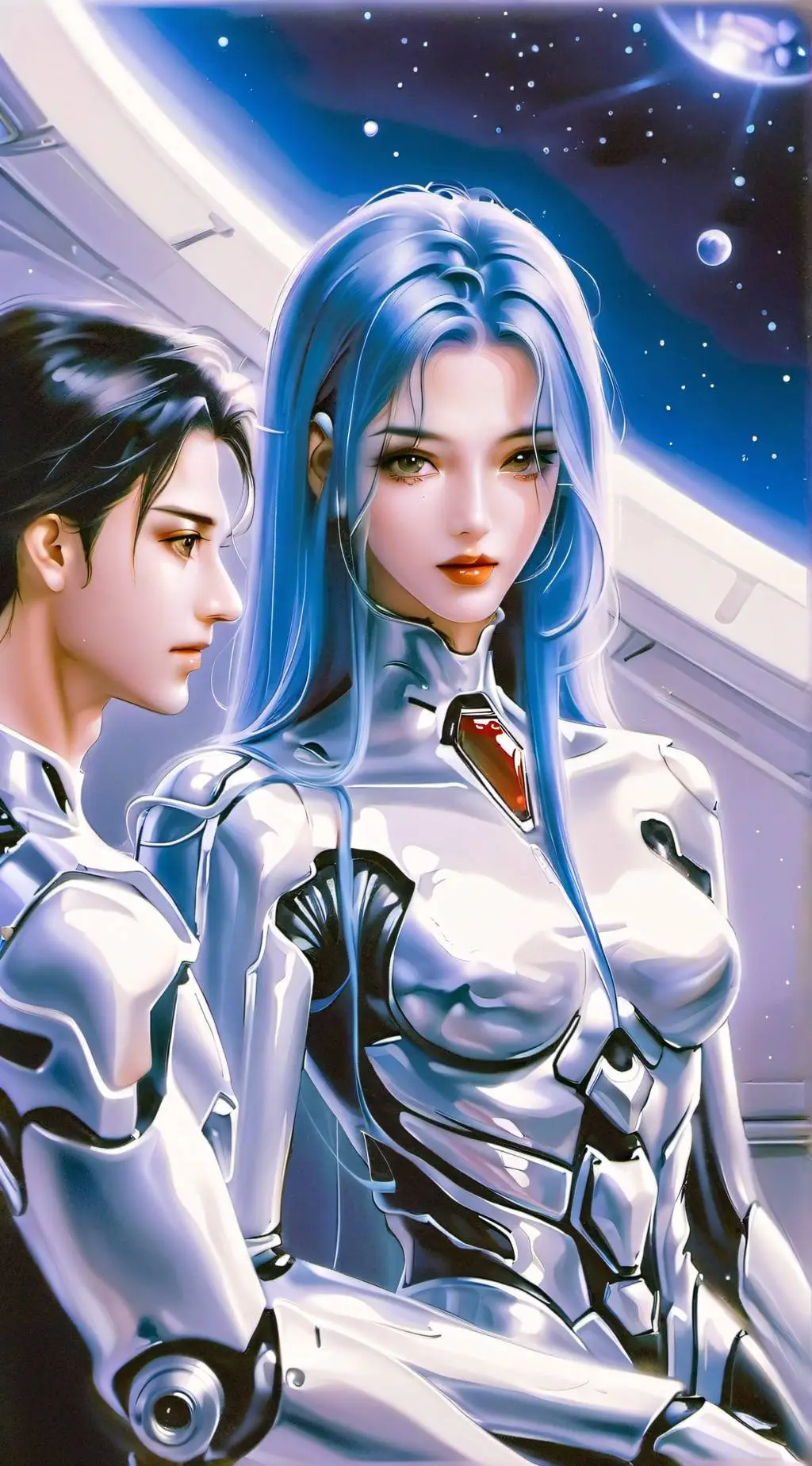 ai character: Spaceship 001 Eve background