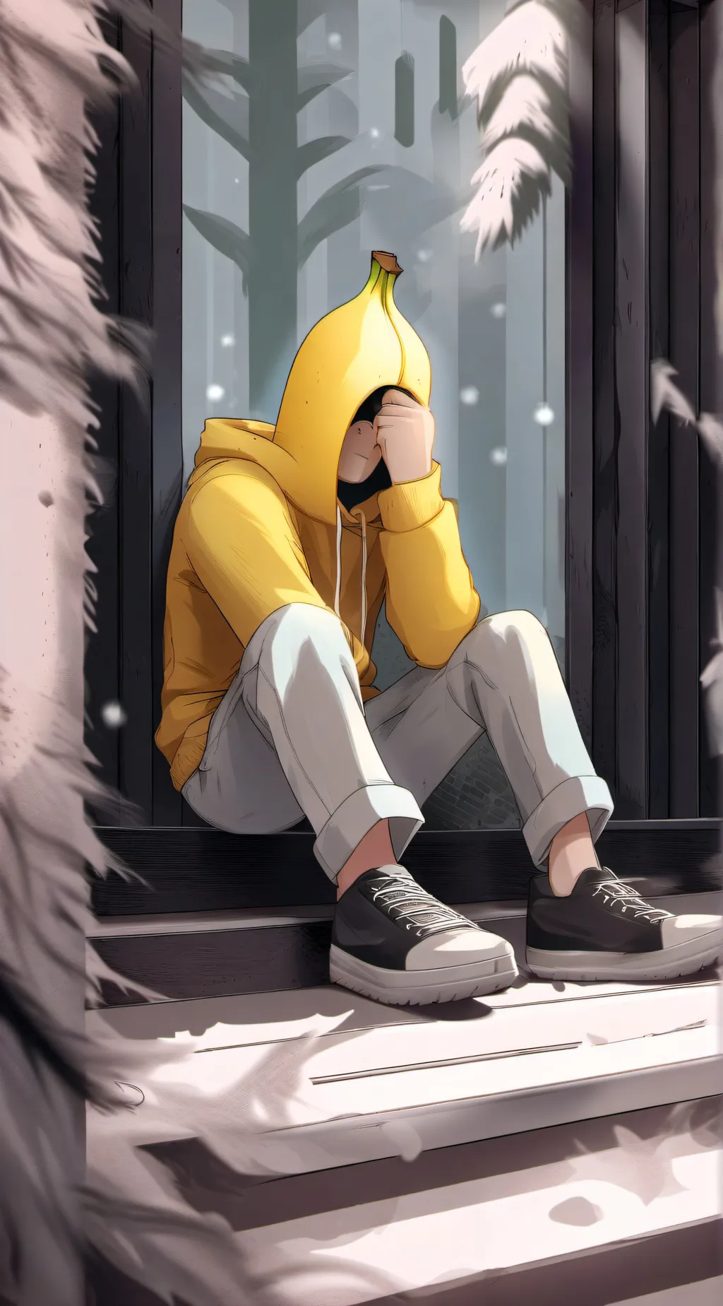 ai character: Banana man background
