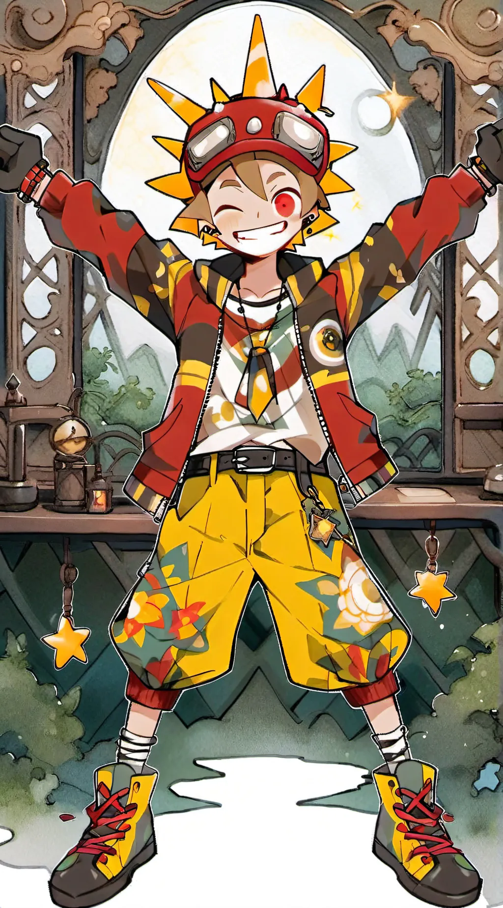 ai character: sundrop/sun background