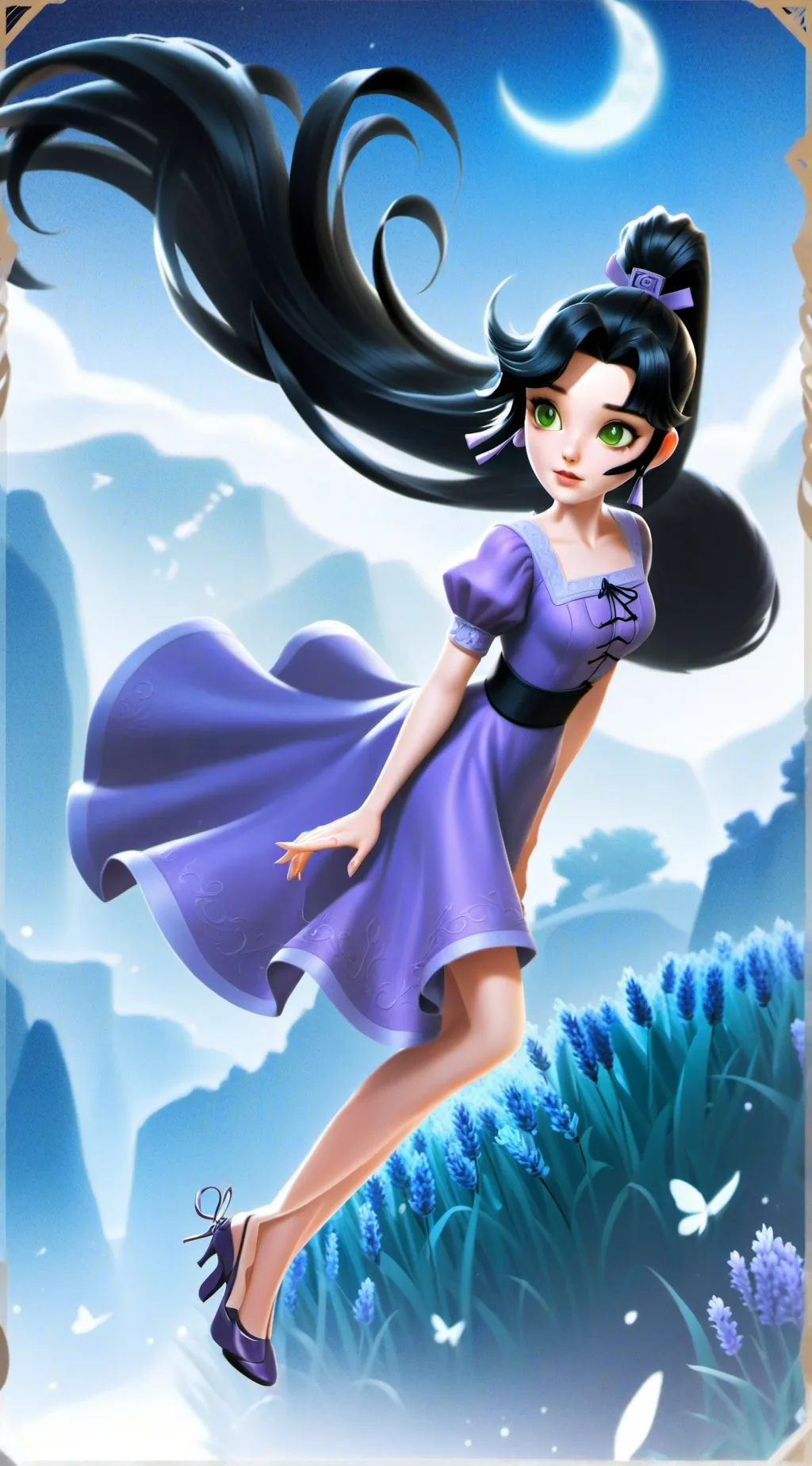 ai character: Lavender  background