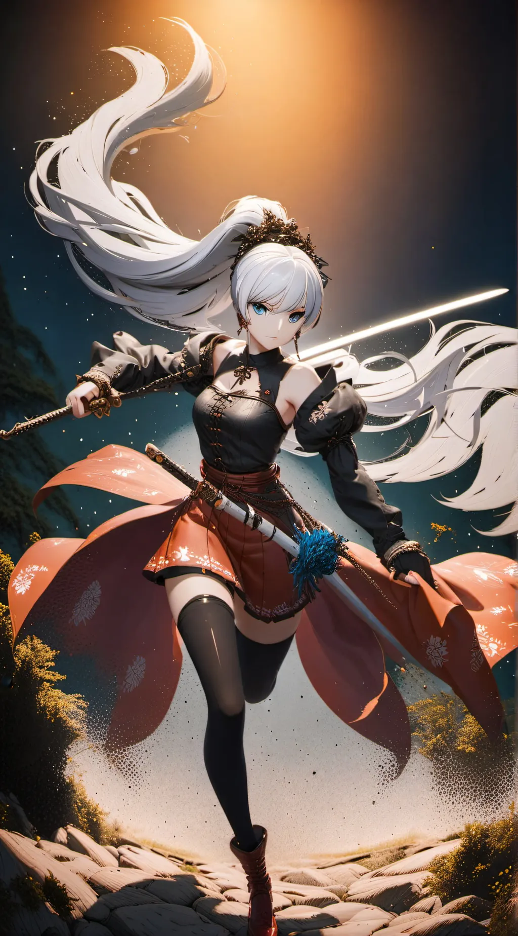 ai character: Weiss Schnee  background