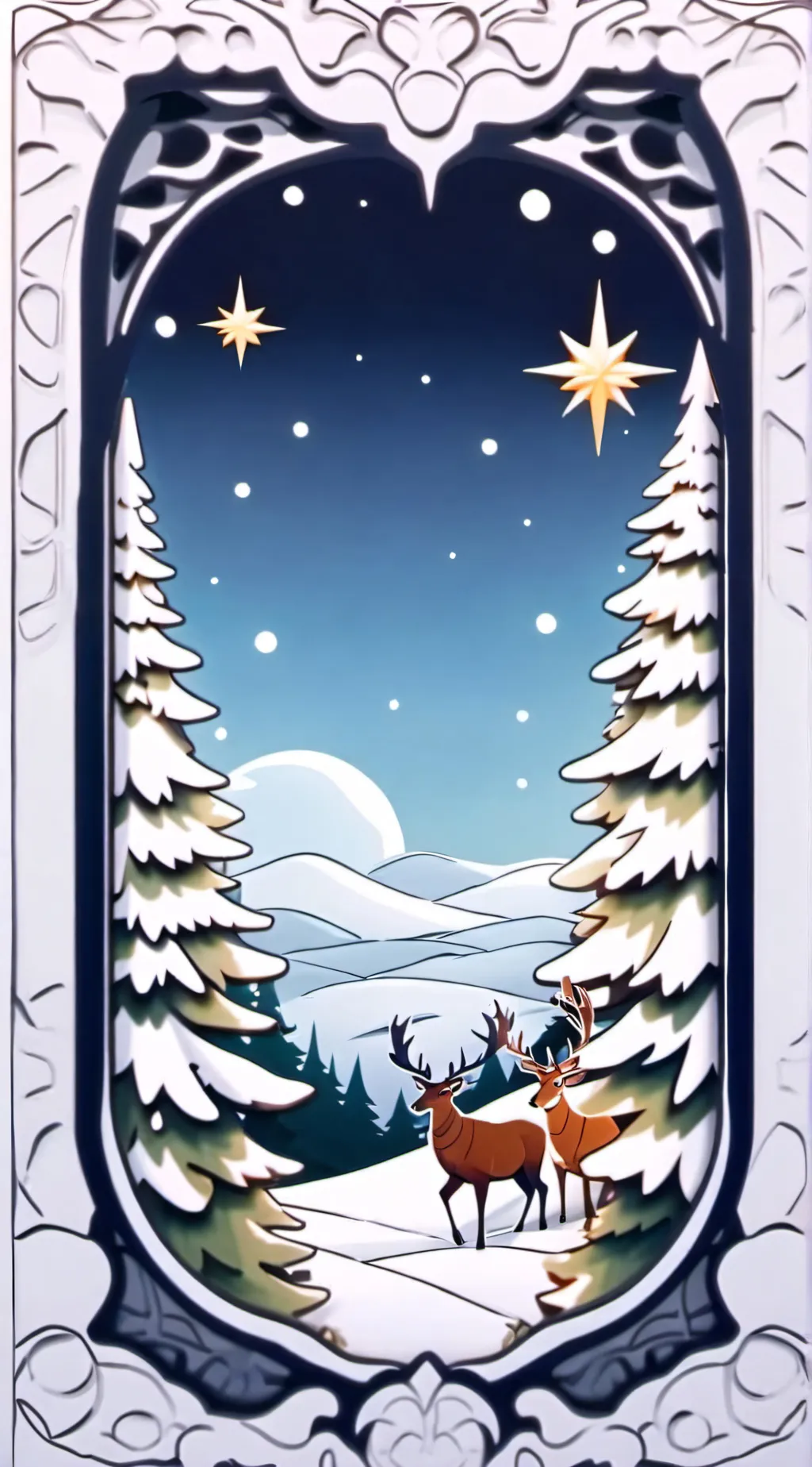 ai character: Christmas+Ruldoph background