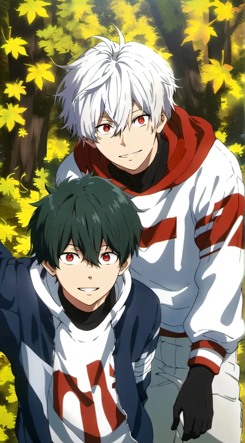 ai character: Deku and todoroki background