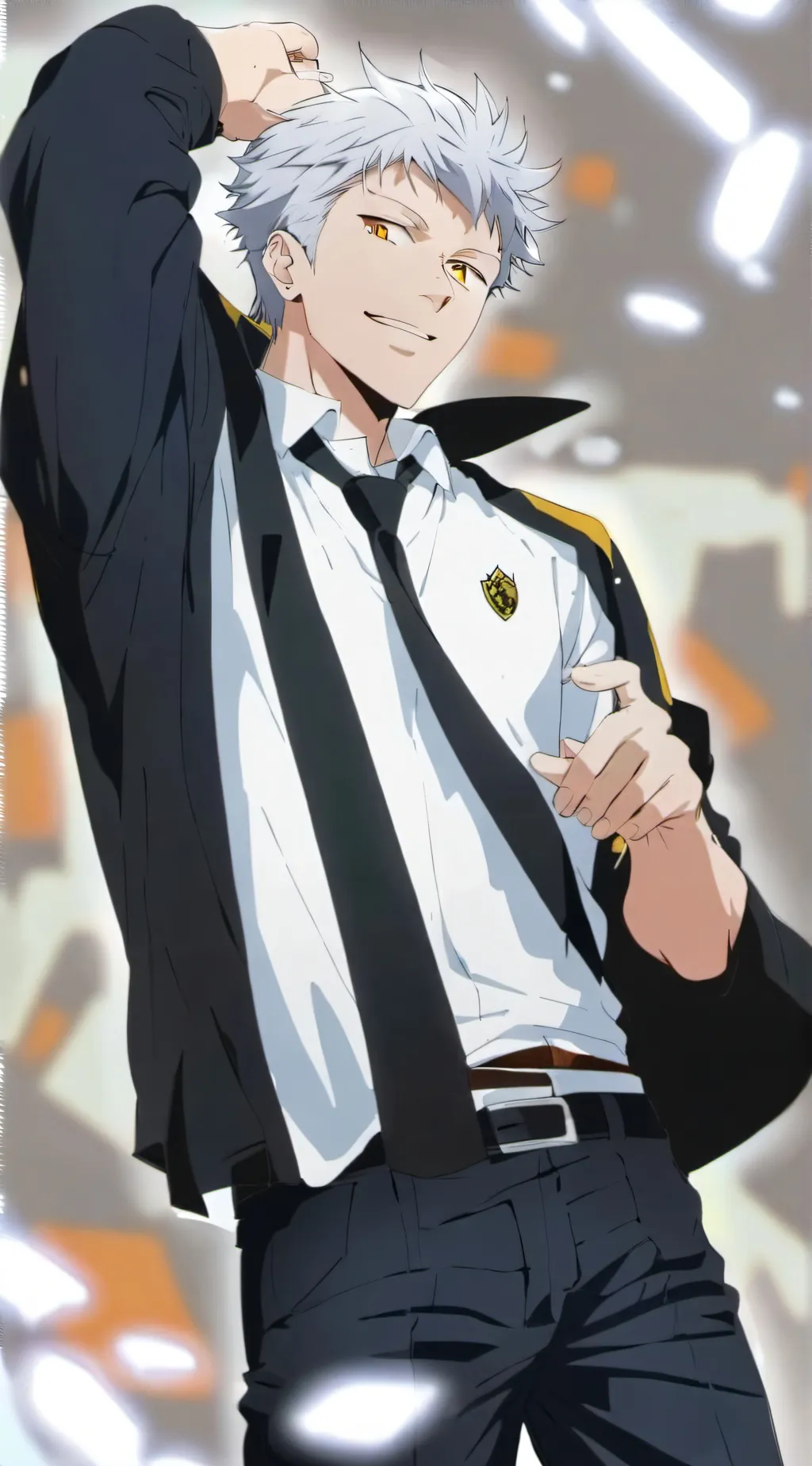 ai character: young Gojo  background