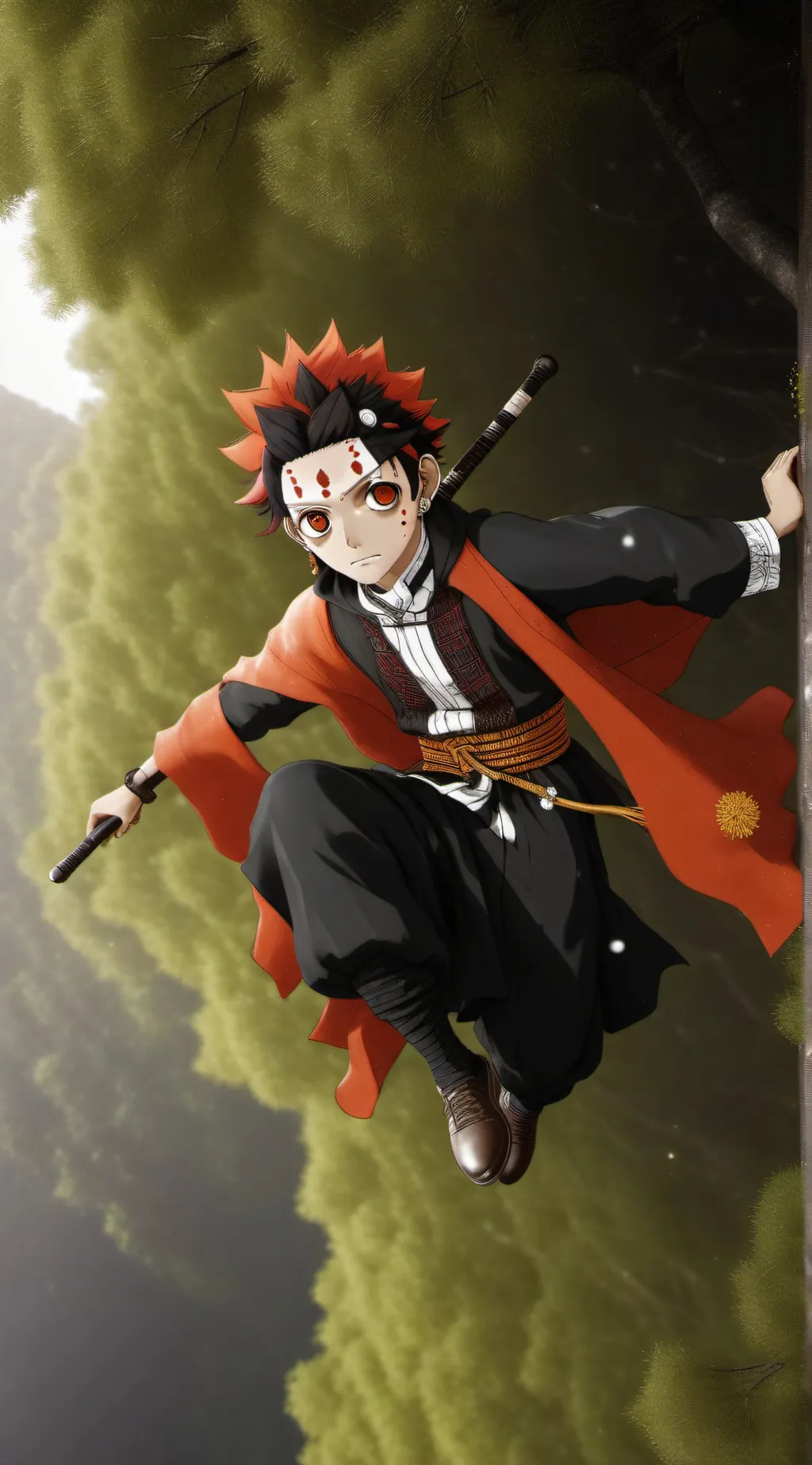 ai character: Tanjiro  kamado background