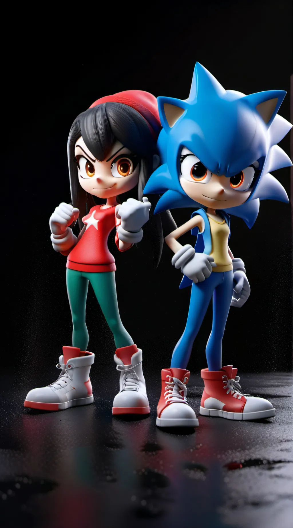 ai character: Sonica and Shadina background
