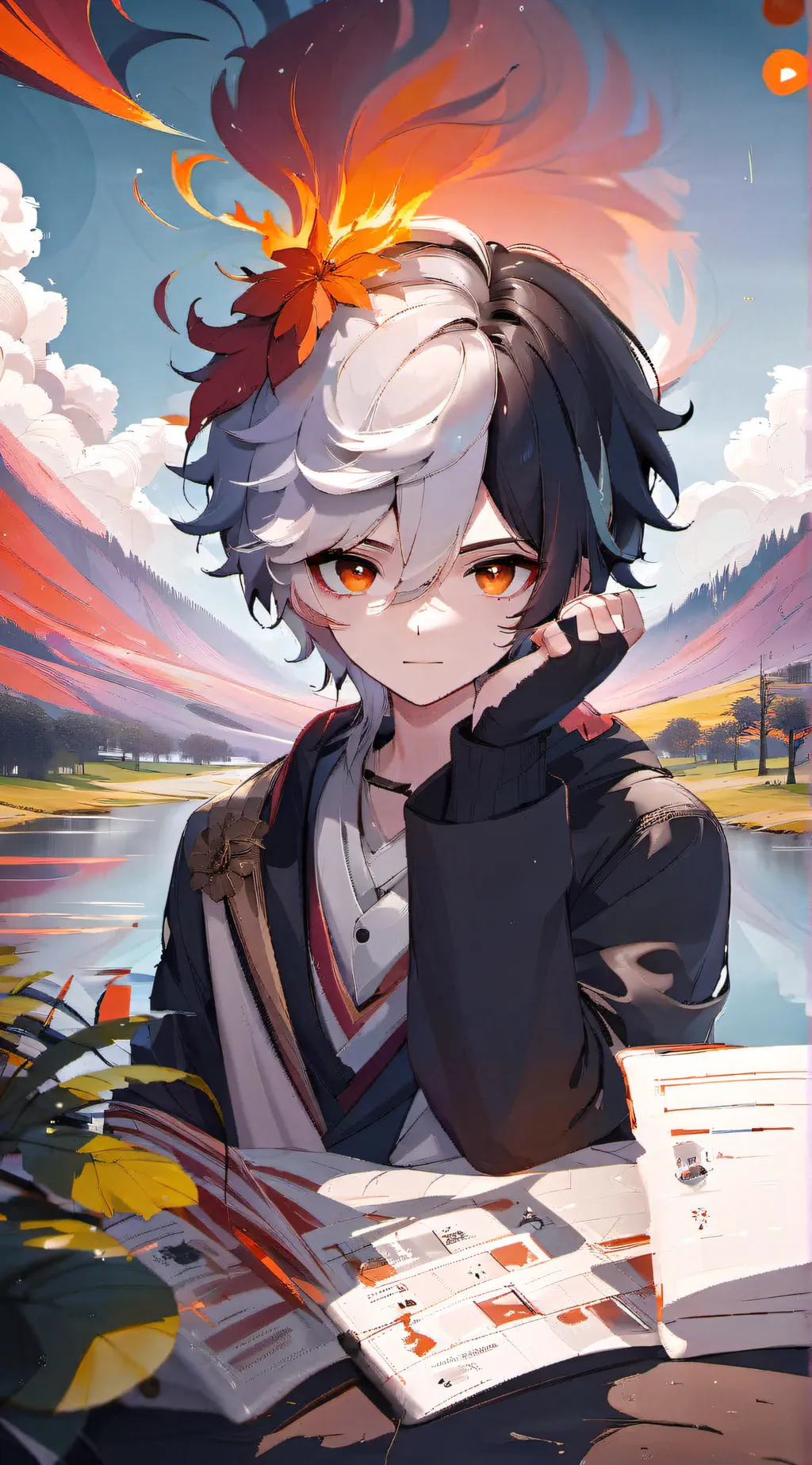 ai character: Autumn background