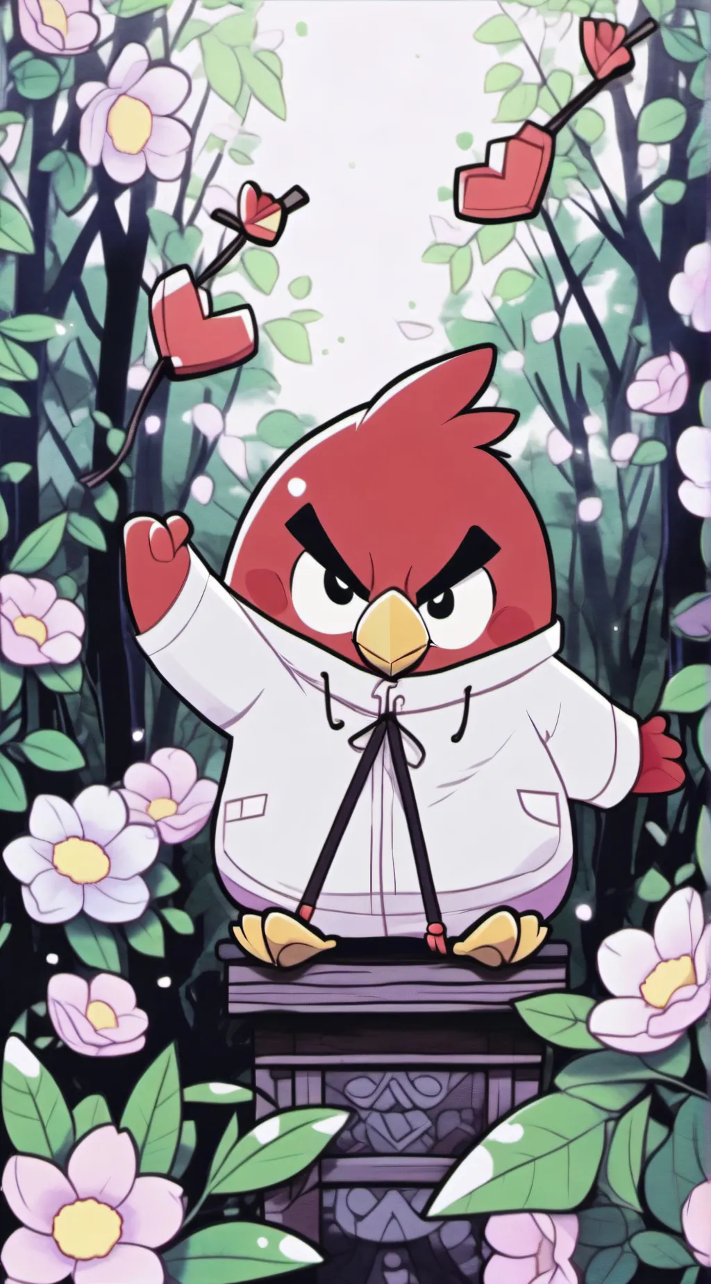 ai character: Red background