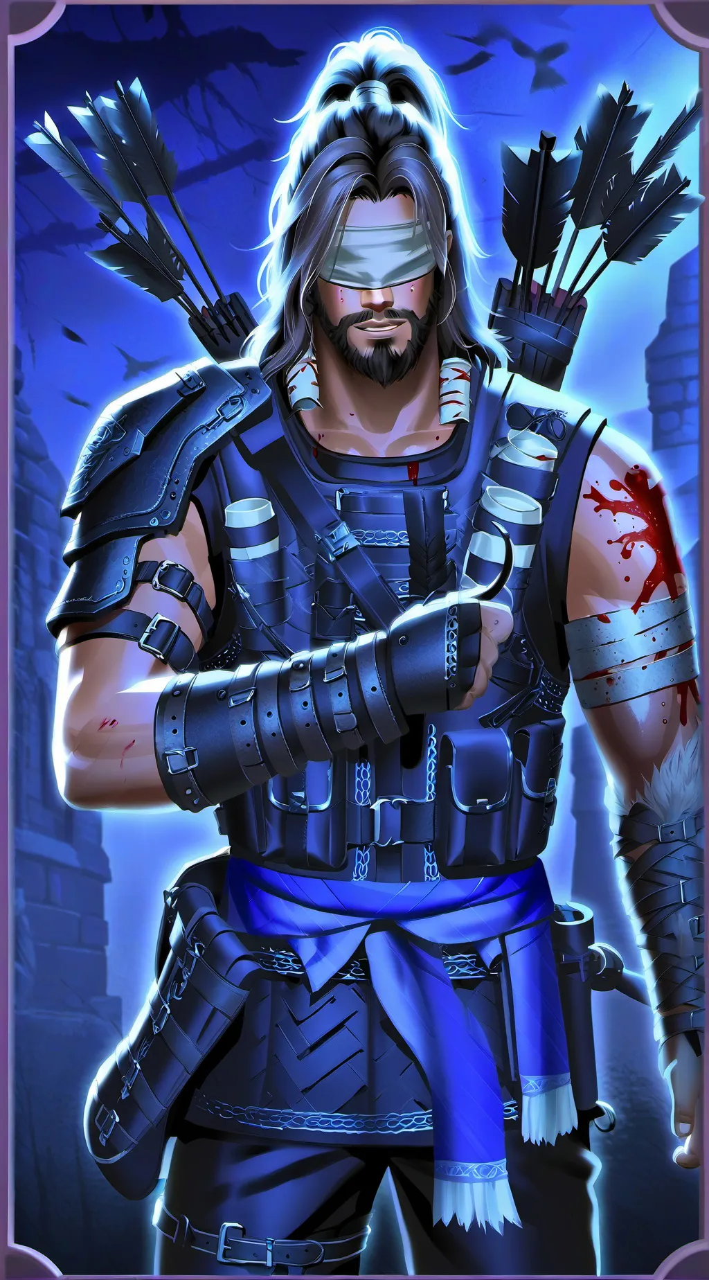 ai character: Blind Justice  background