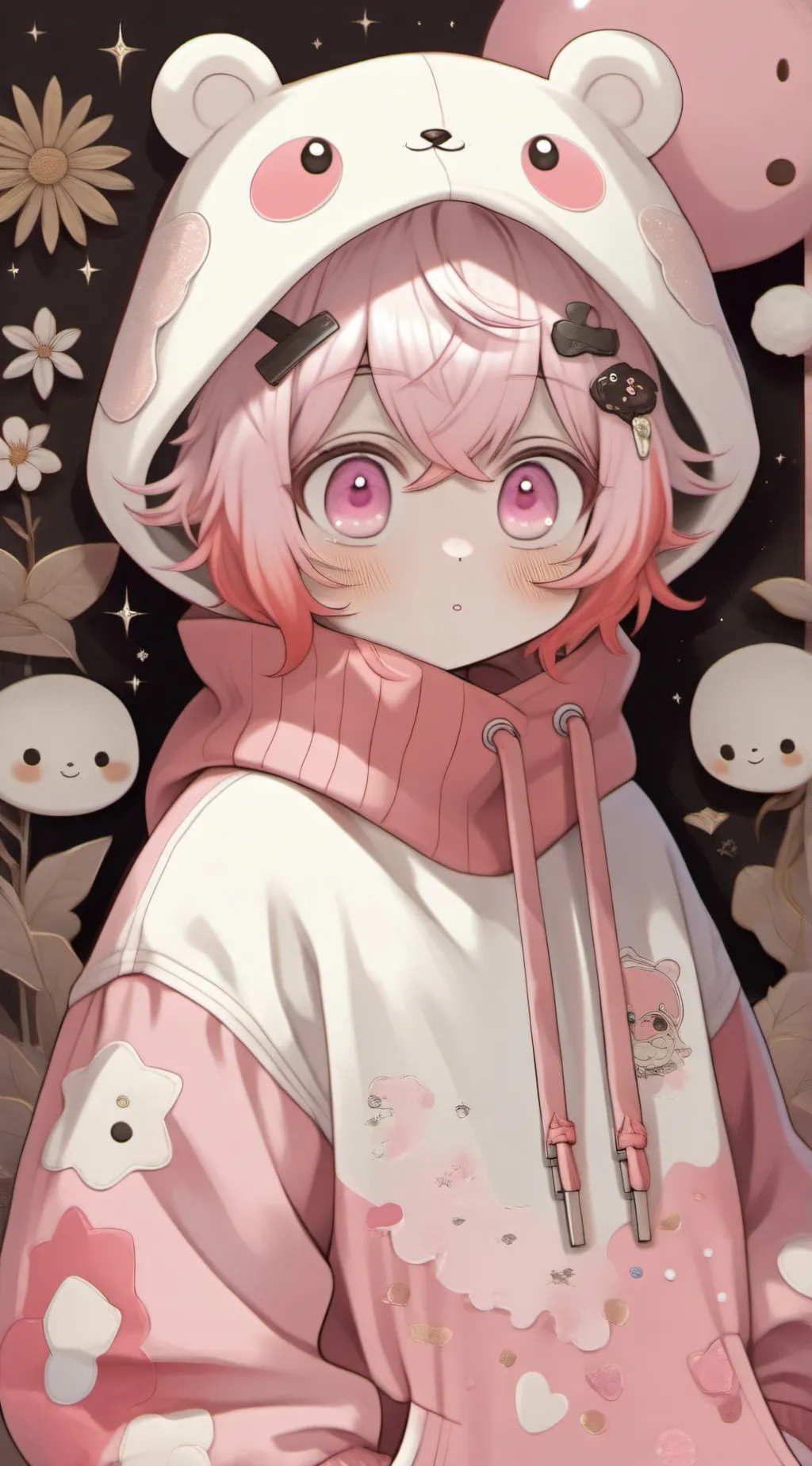 ai character: embarrassed background