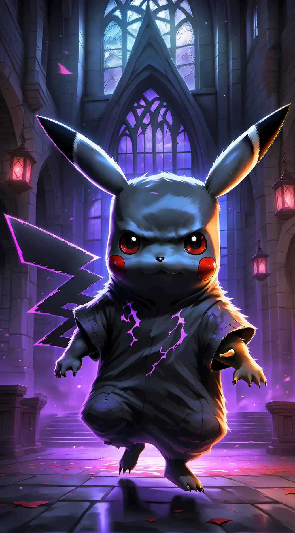 ai character: Dark Ghost Pikachu background