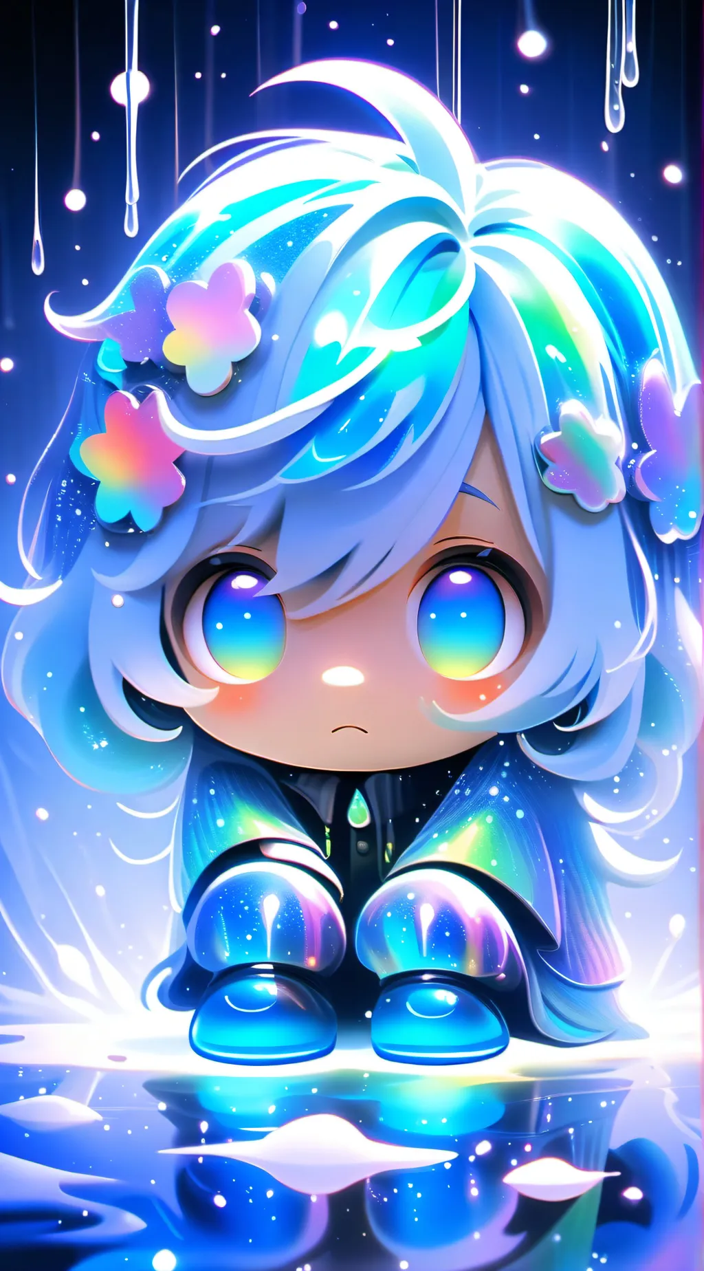 ai character: blue rainbow frien background