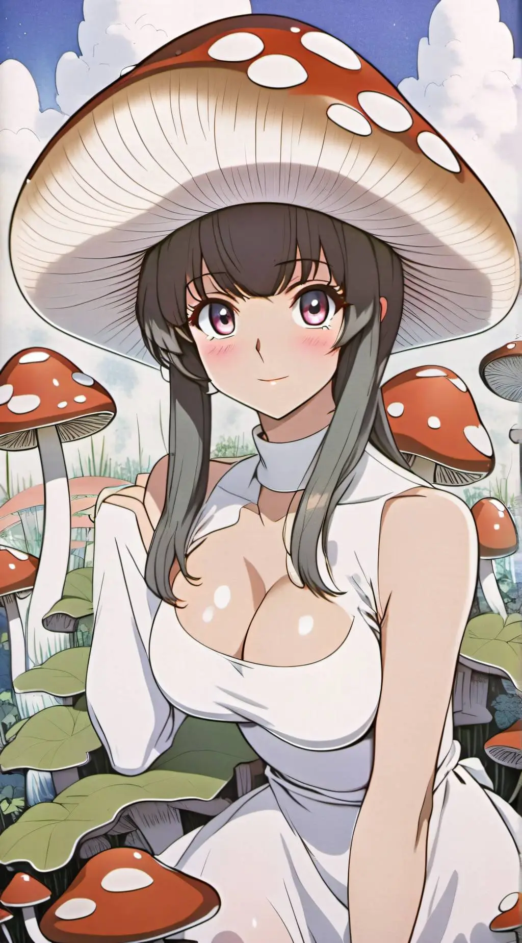 ai character: Shiitaki  background