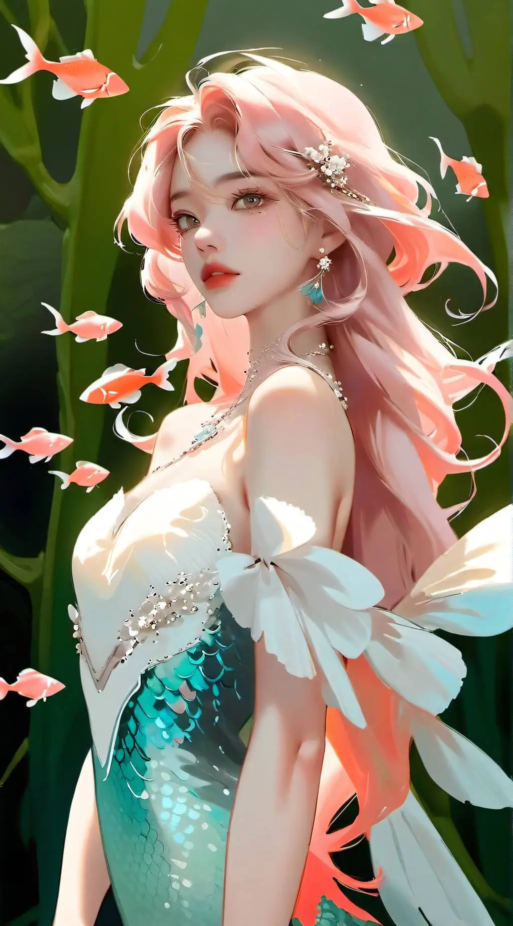 ai character: Coral background