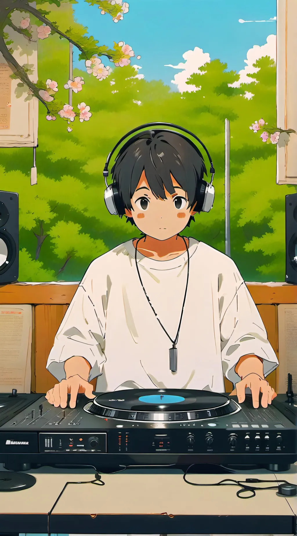 ai character: DJ Bouncy Color Beats background