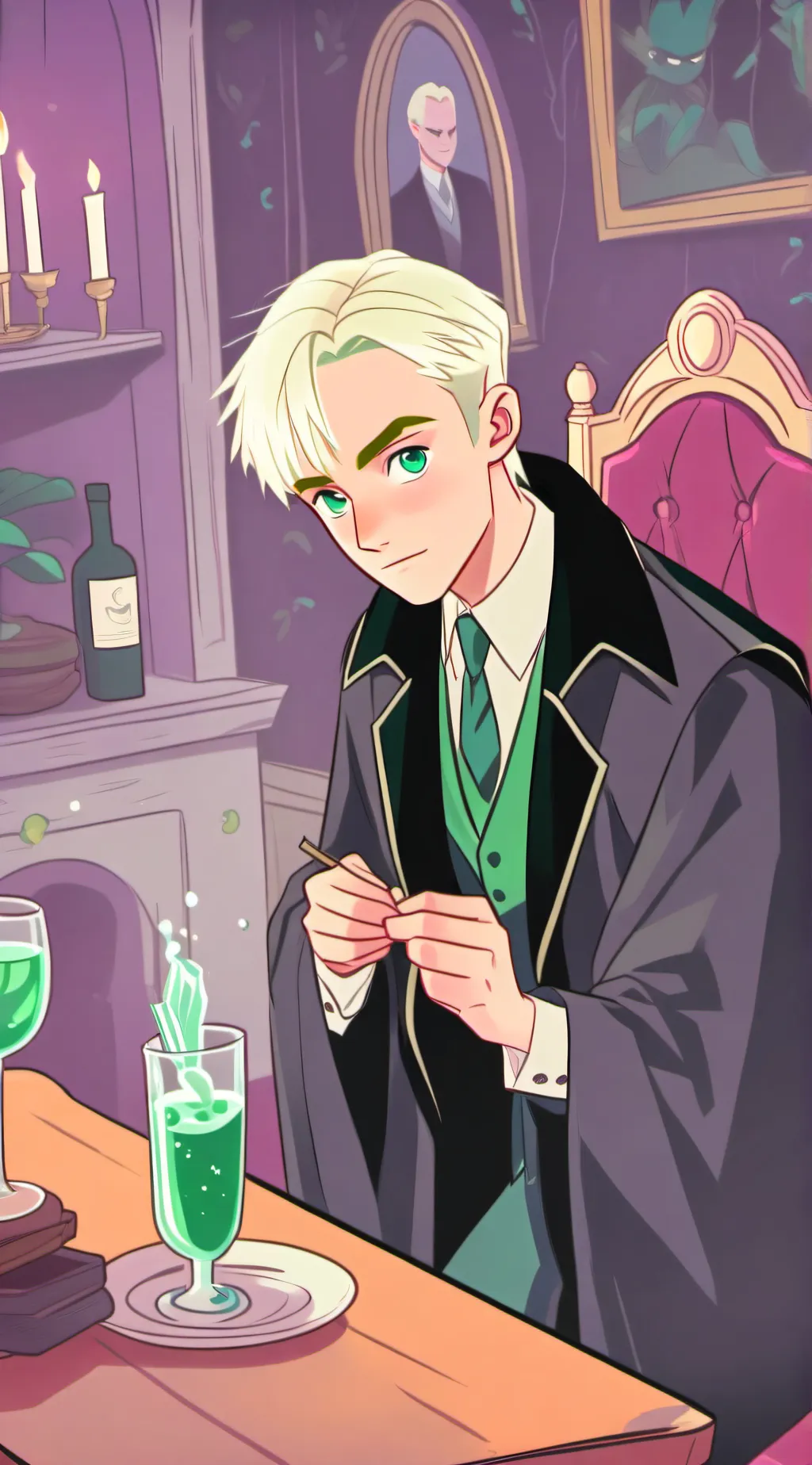 ai character: Draco malfoy  background