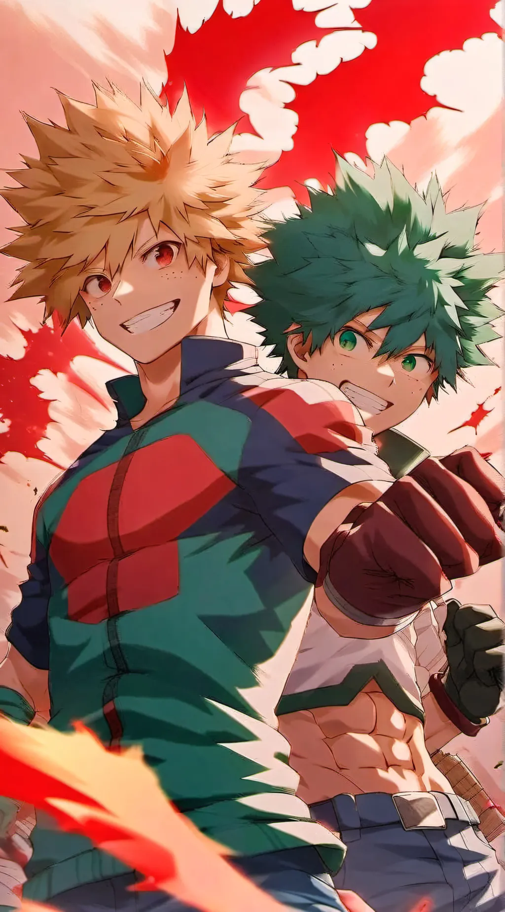 ai character: bakugo & Deku background