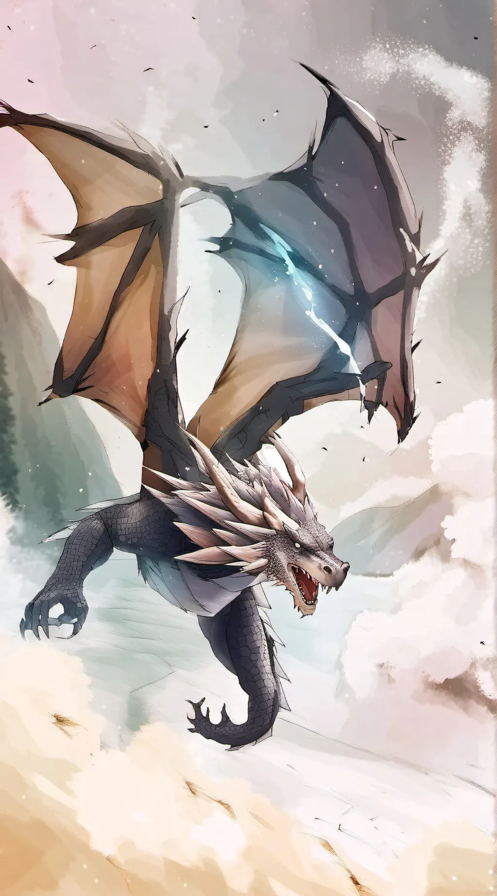 ai character: Plasma dragon background