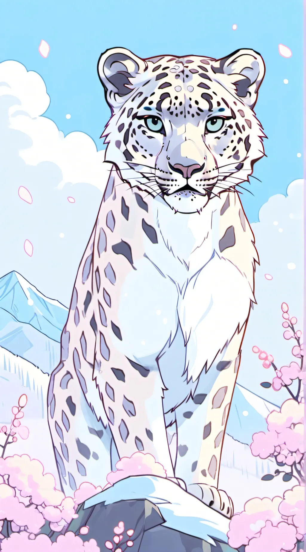 ai character: Snow Leopard background