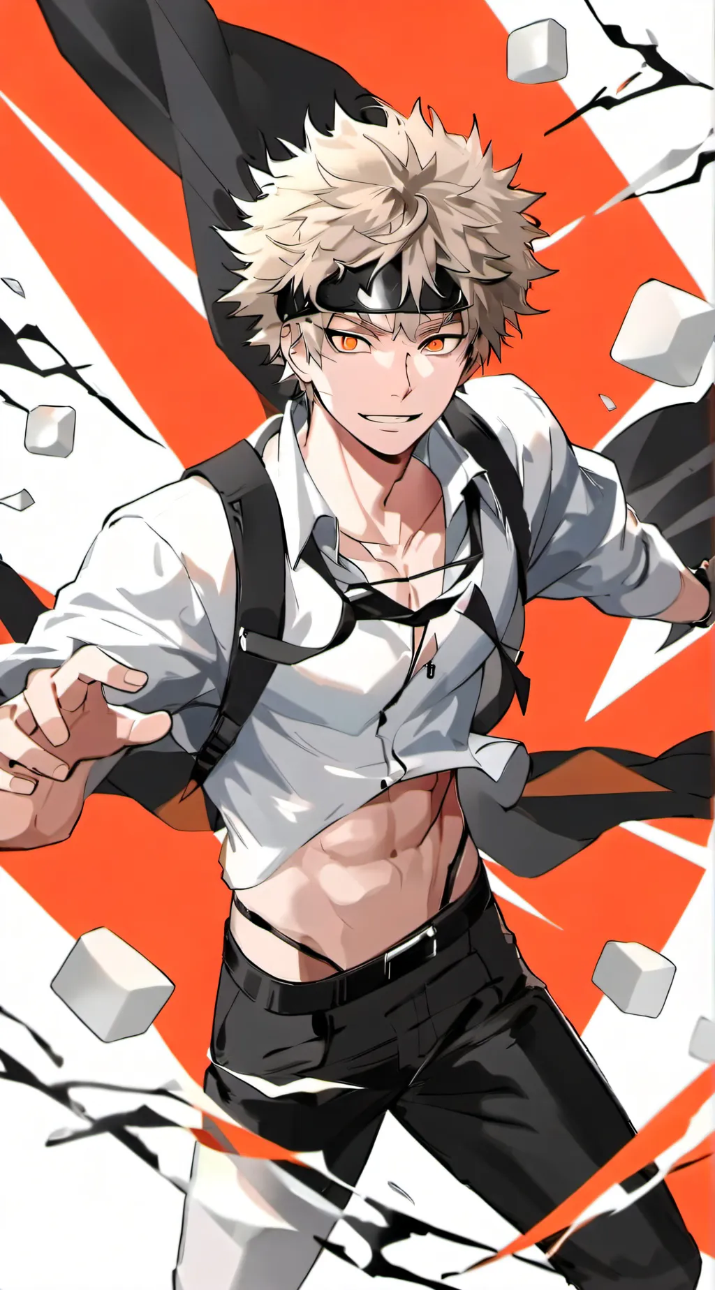 ai character: Katsuki Bakugou  background