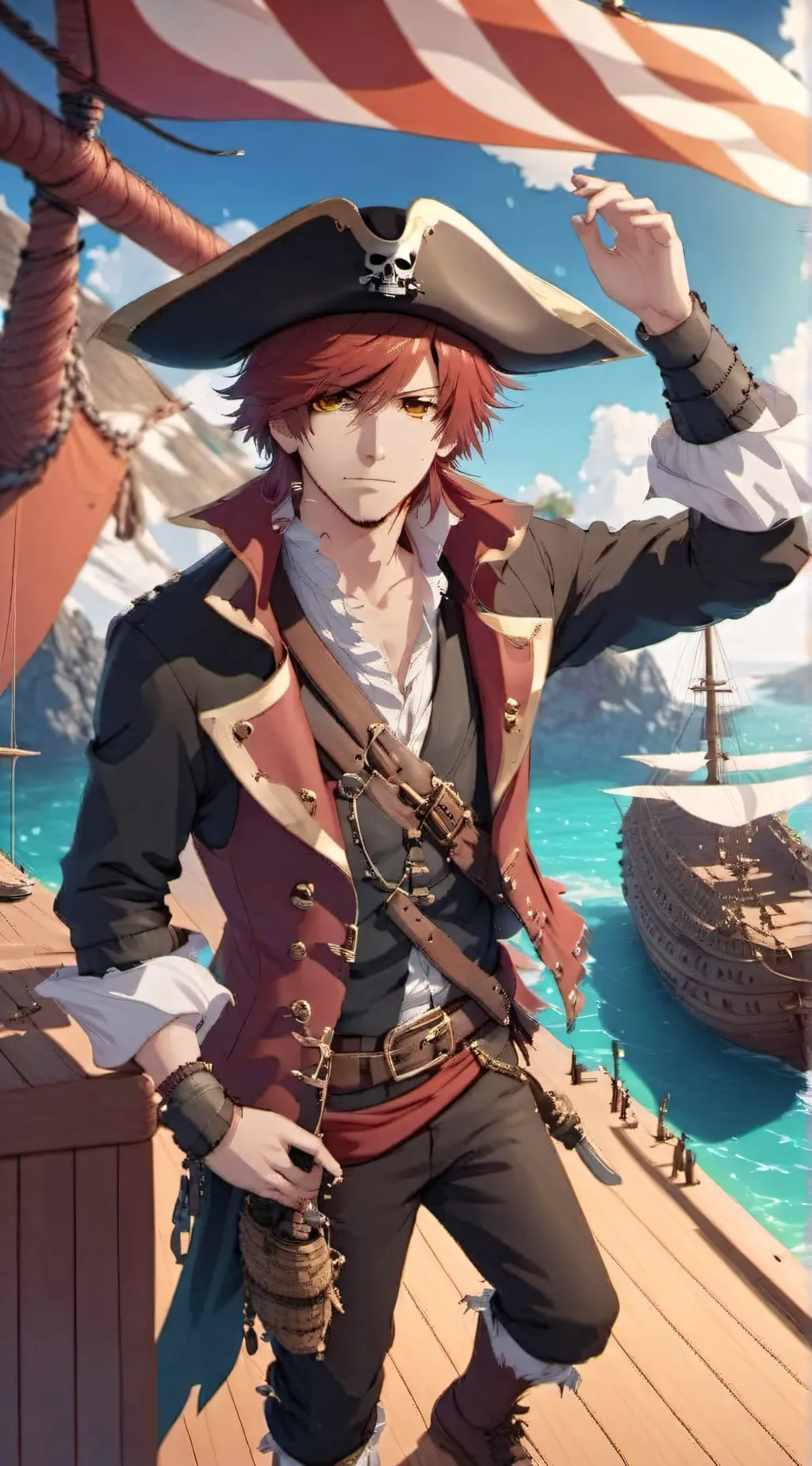 ai character: Captain Jack brown background