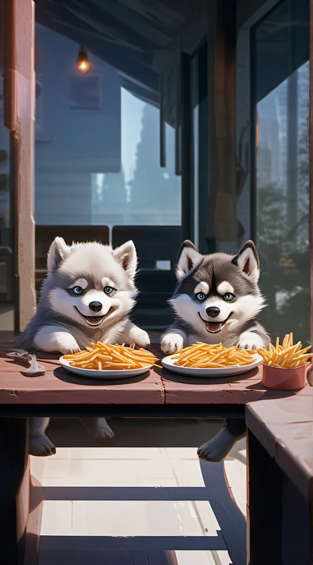 ai character: Cute Baby boys Husky background