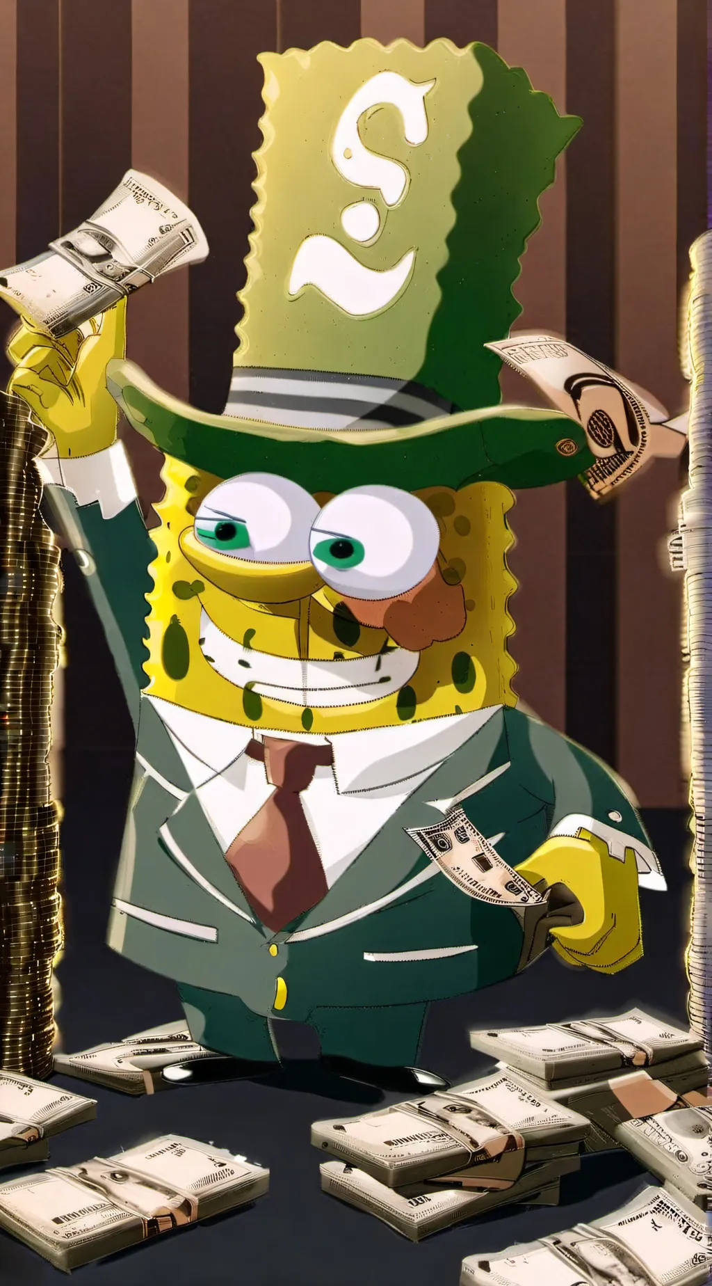ai character: Gangster SpongeBob background