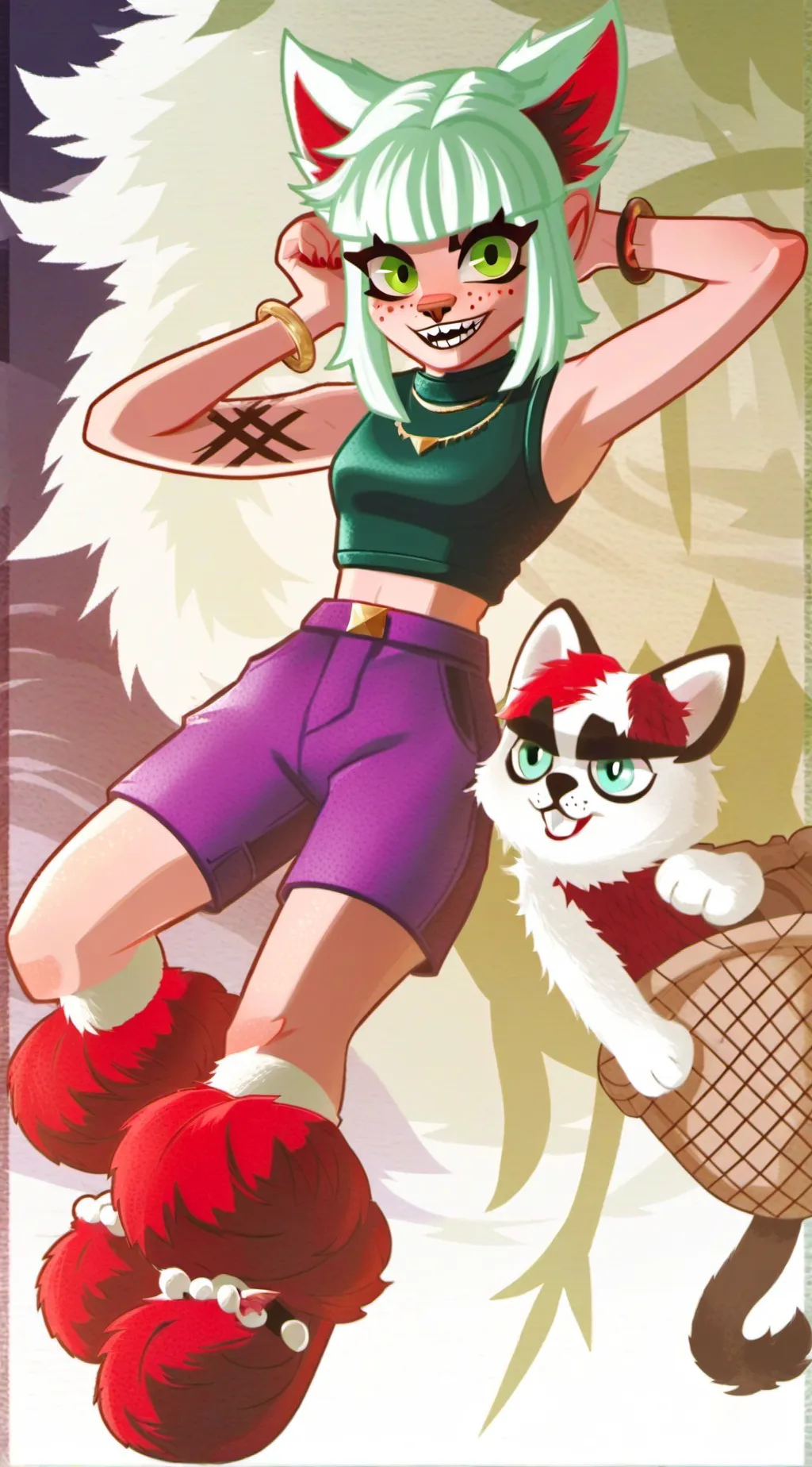 ai character: KitKat background