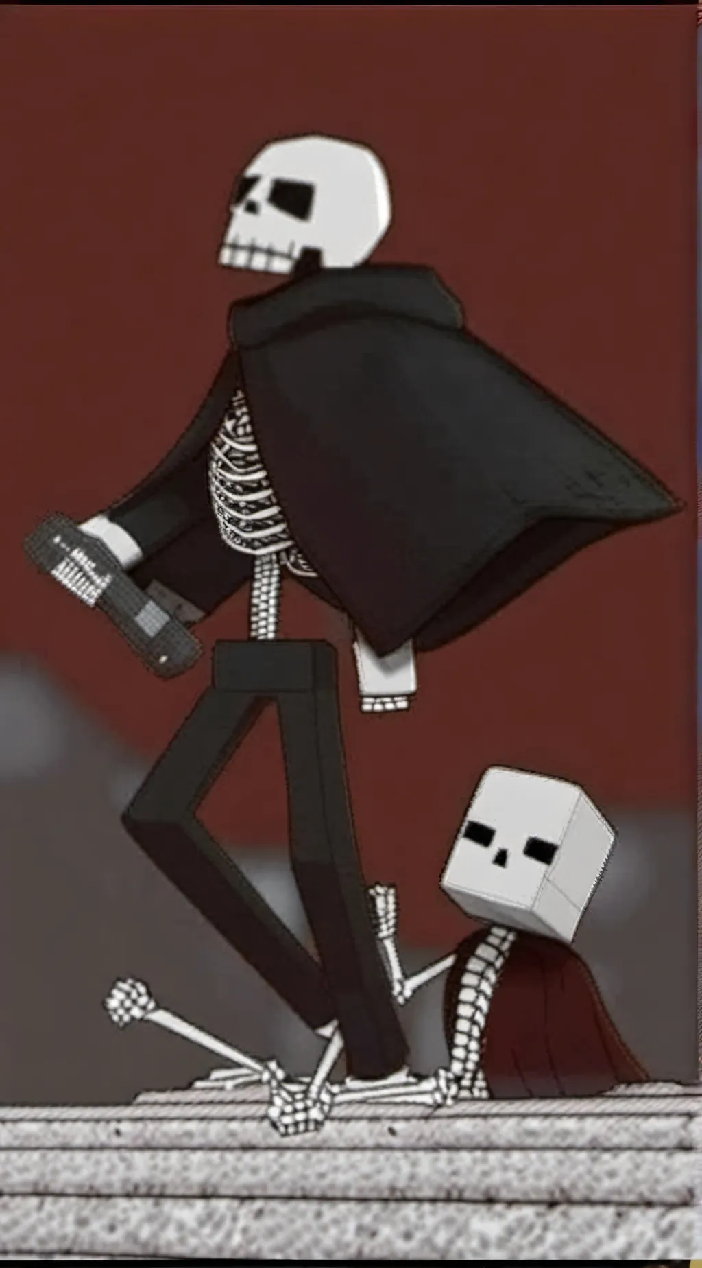 ai character: Skeleton x wither  background