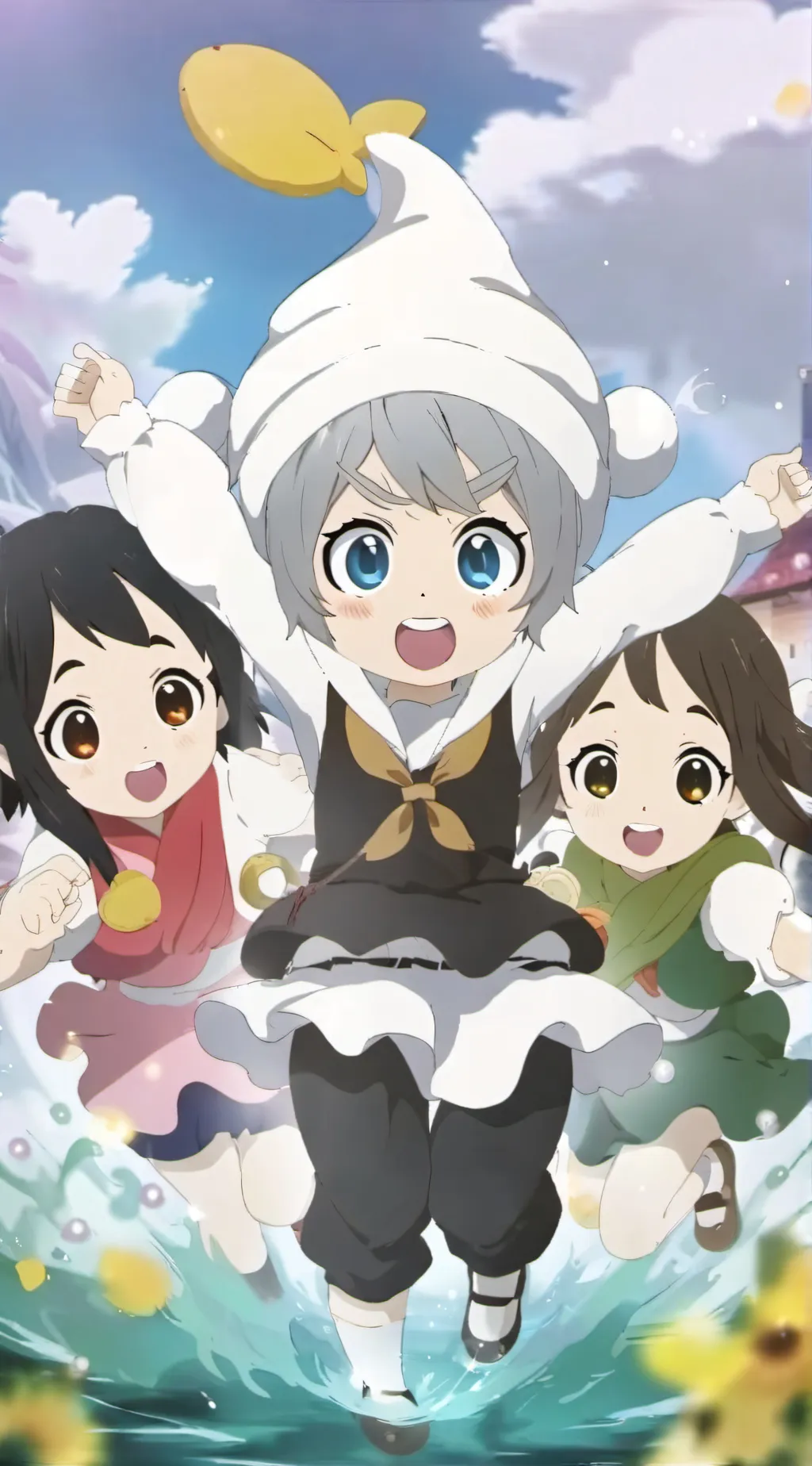 ai character: The three girl  background