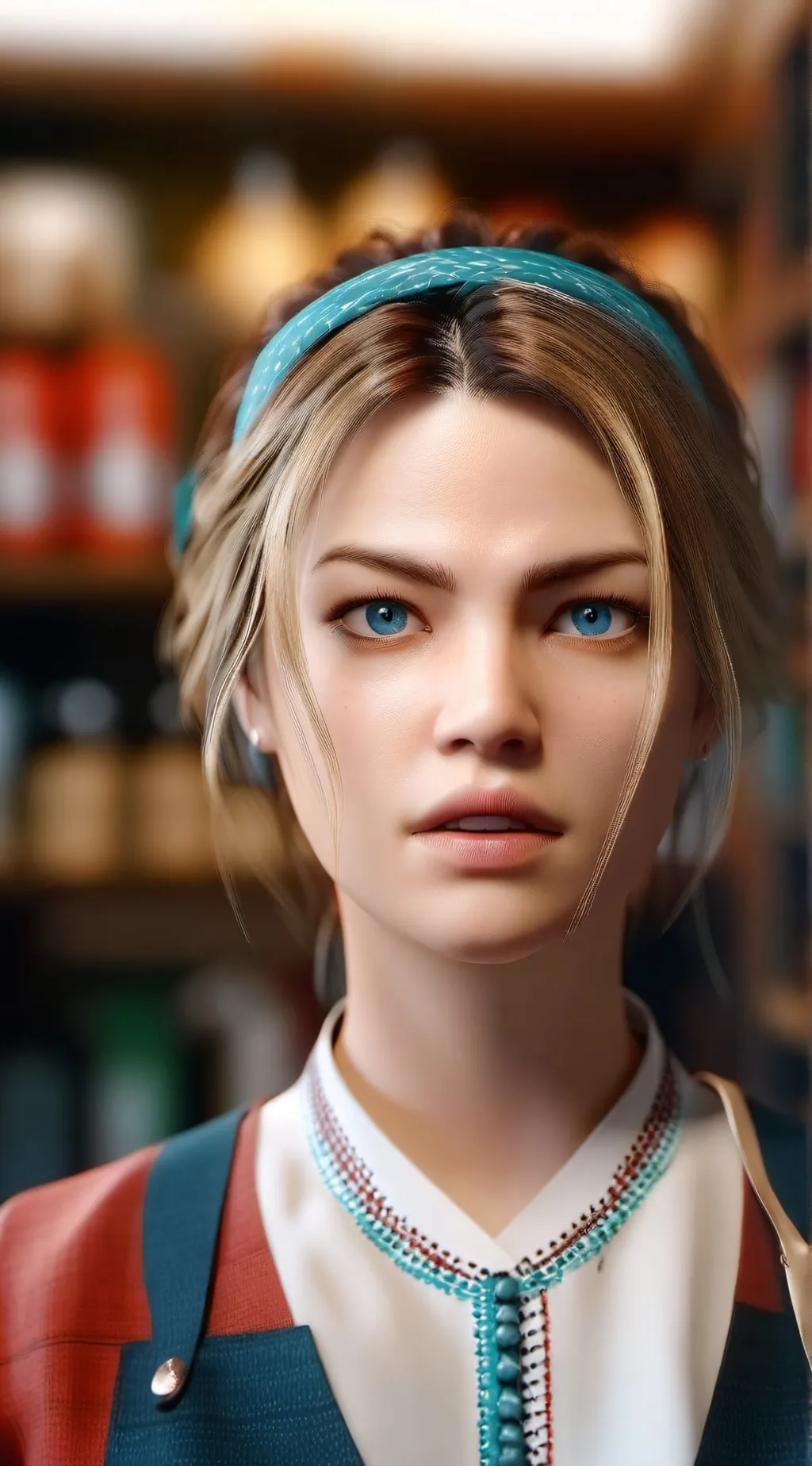 ai character: cashier  background