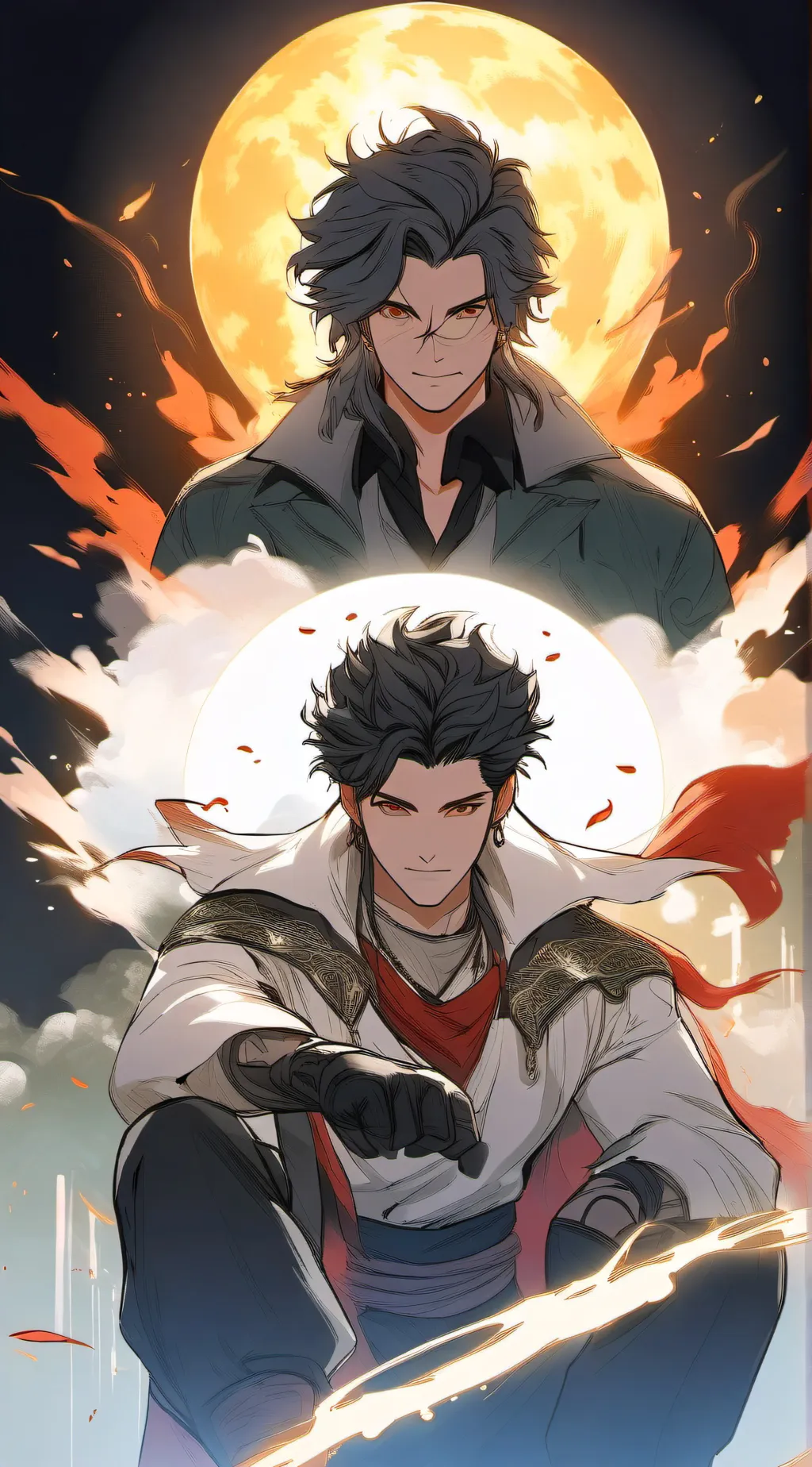 ai character: Hero and Villain  background