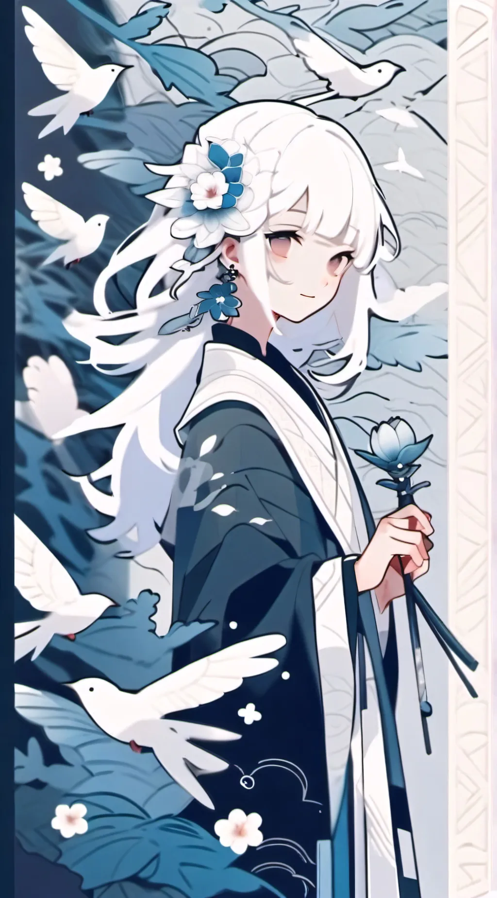 ai character: Snowflake background