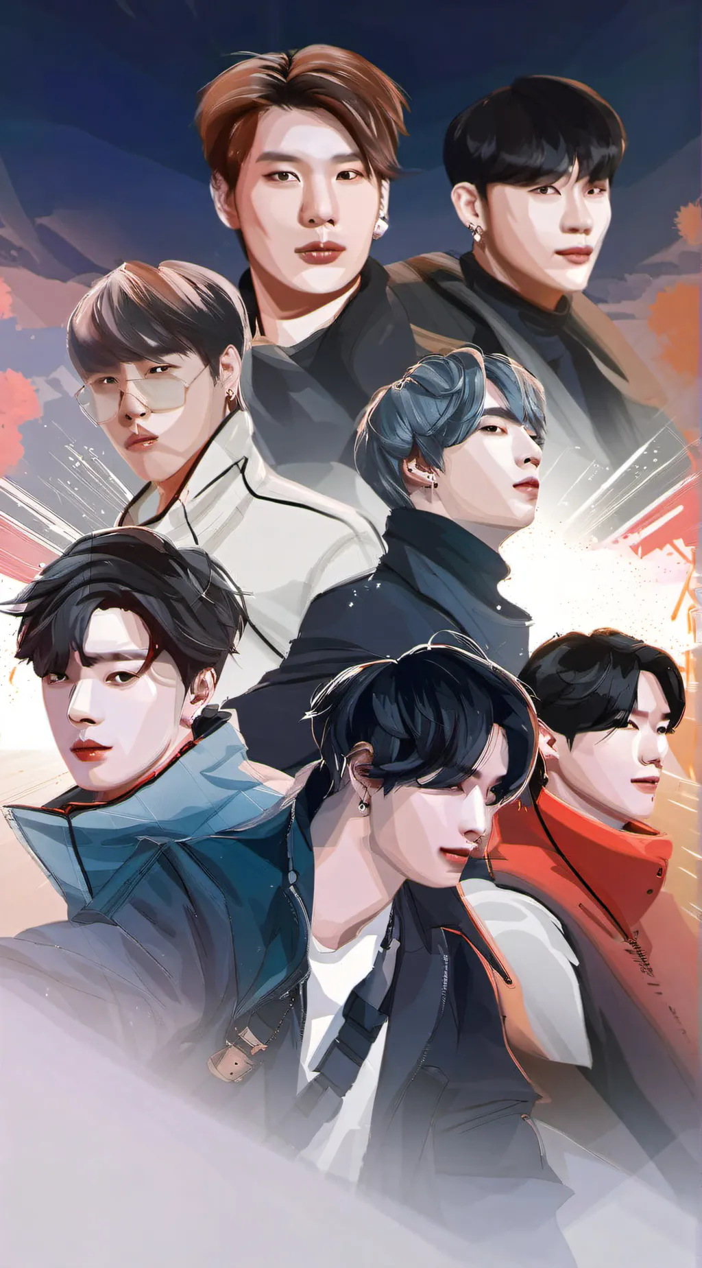 ai character: Skz concert background