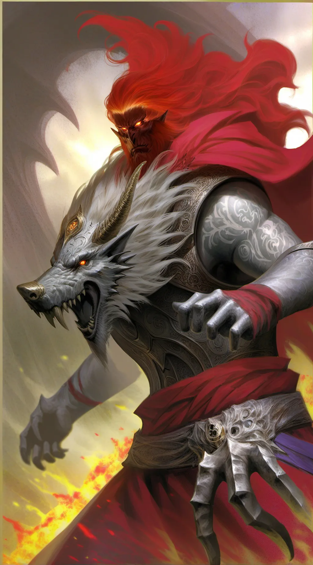 ai character: The fire demon background