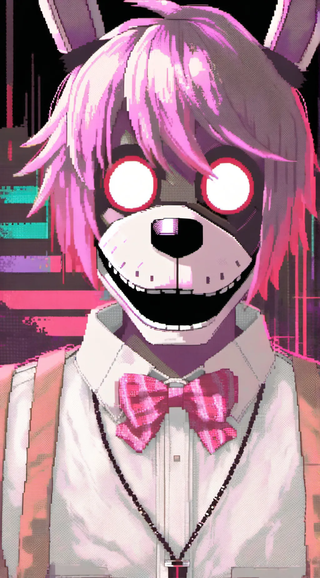 ai character: strawberry background