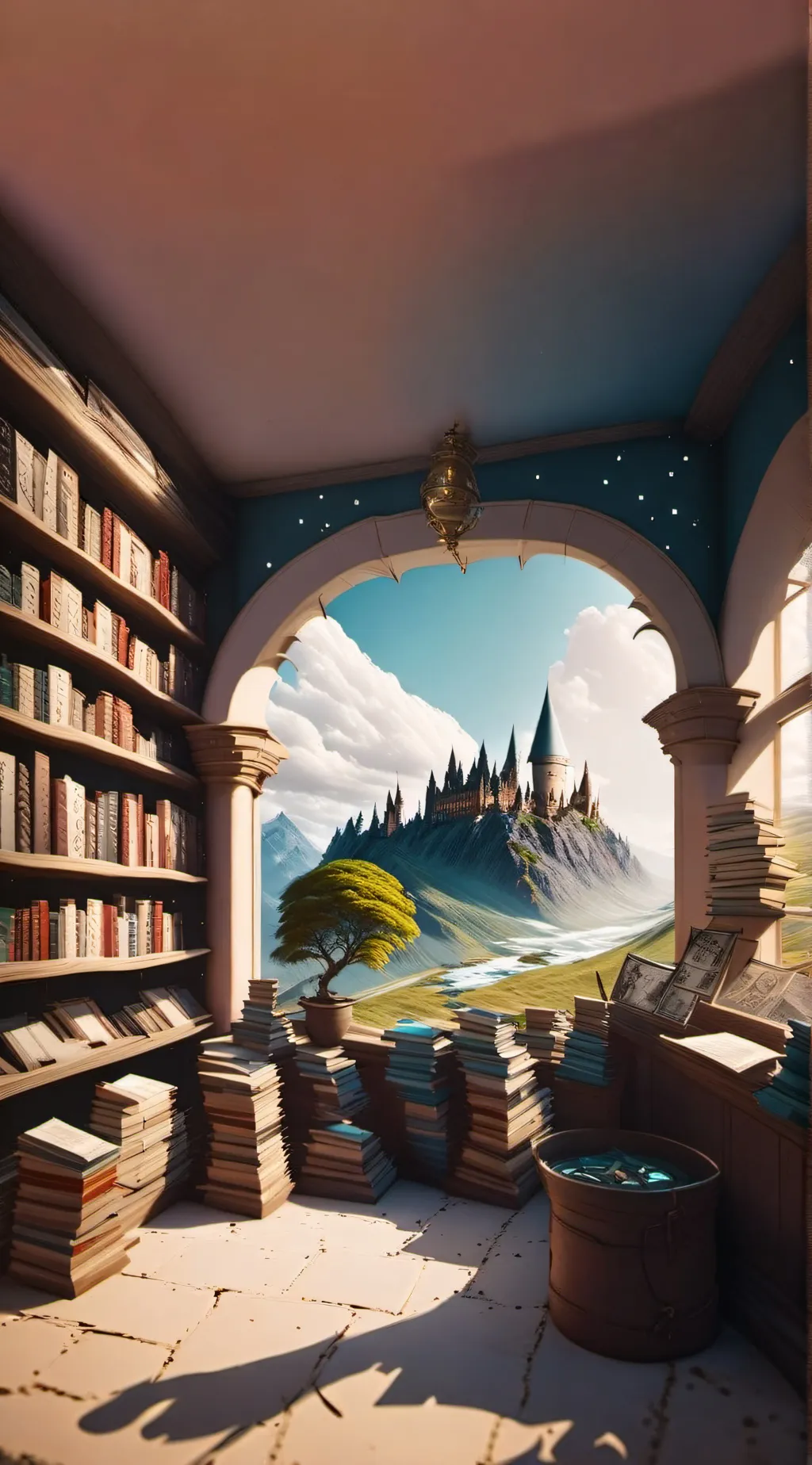 ai character: DiagonAlleBookShop background