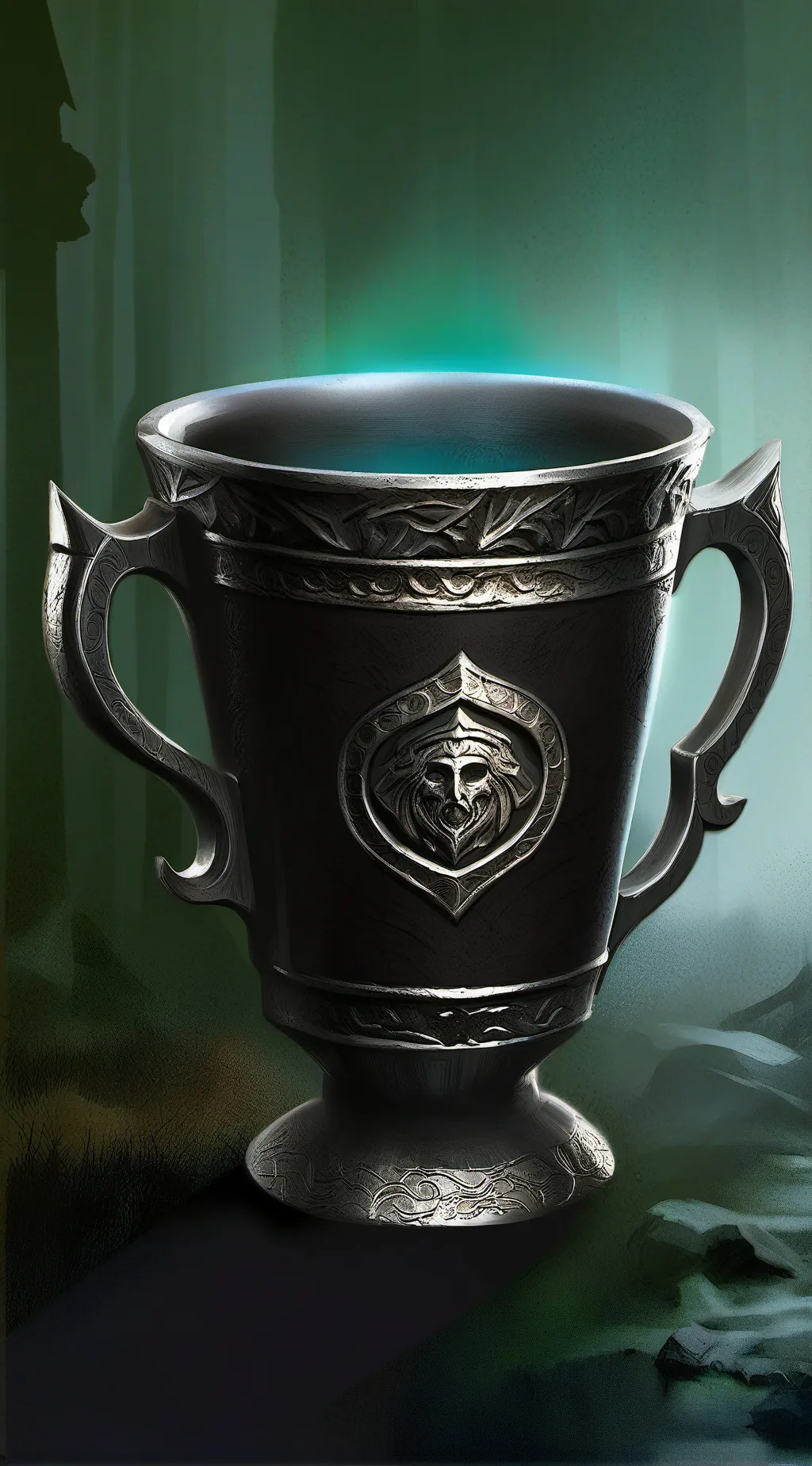ai character: A blueberry cup background