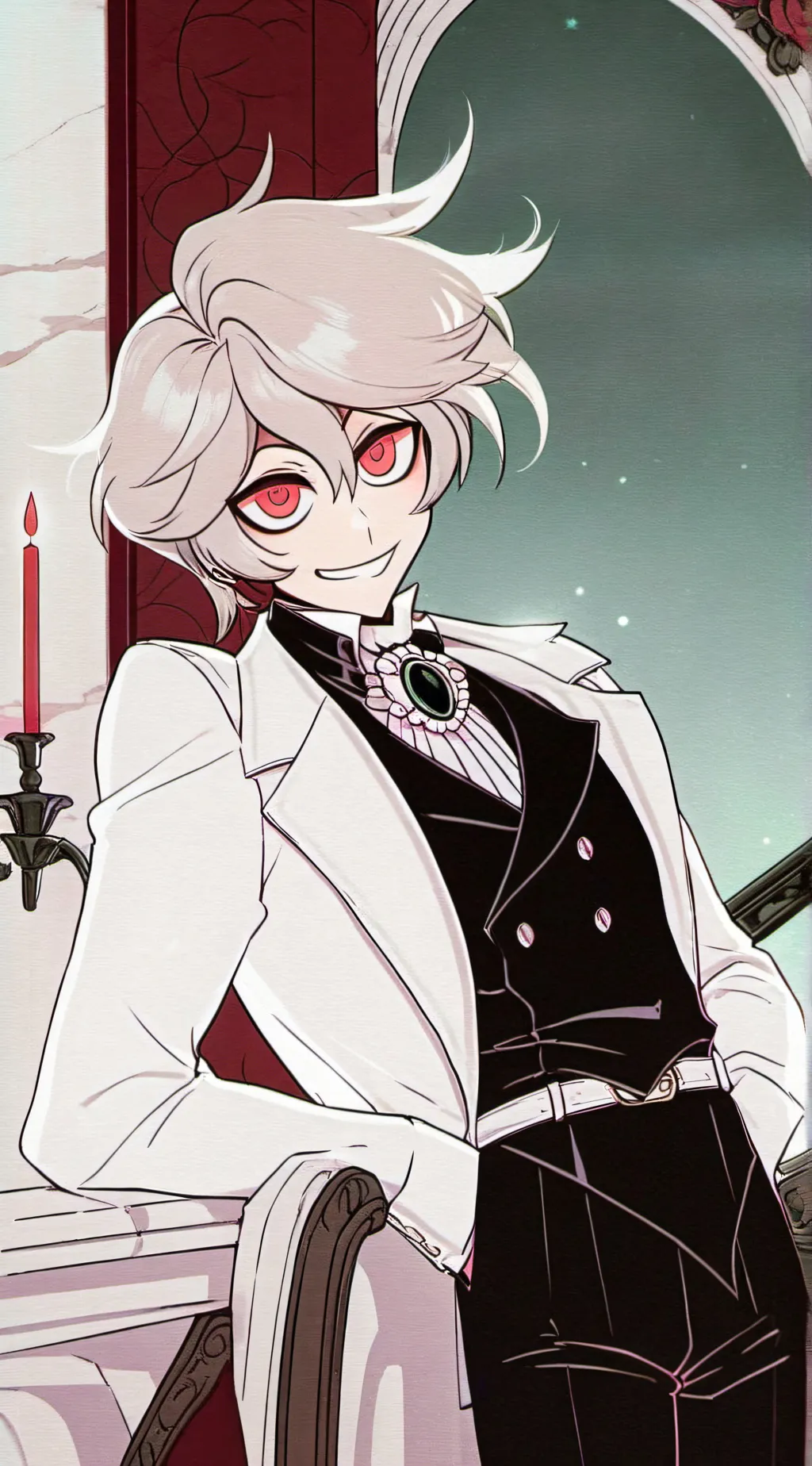 ai character: drunk lucifer background