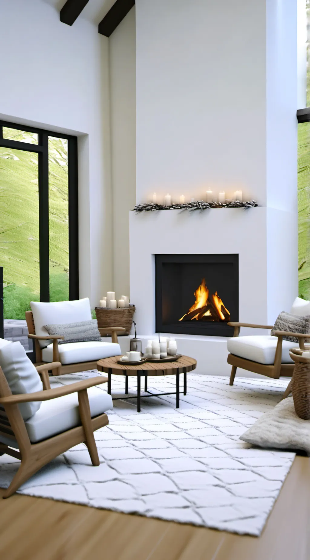 ai character: Fireplace v2 background
