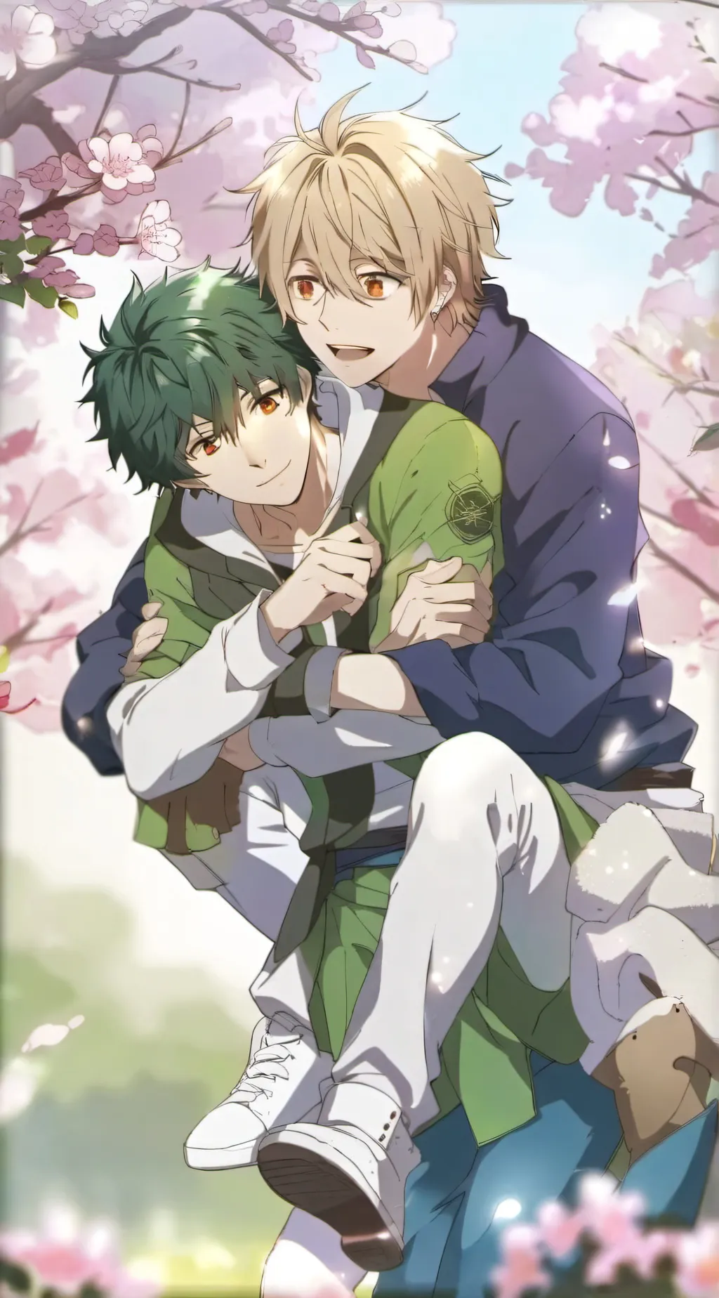 ai character: MHA cuddling  background